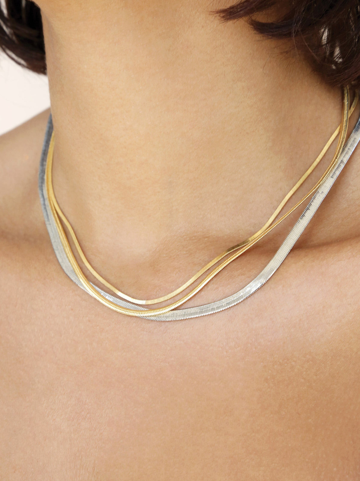 Mixed Metal Strands Necklace