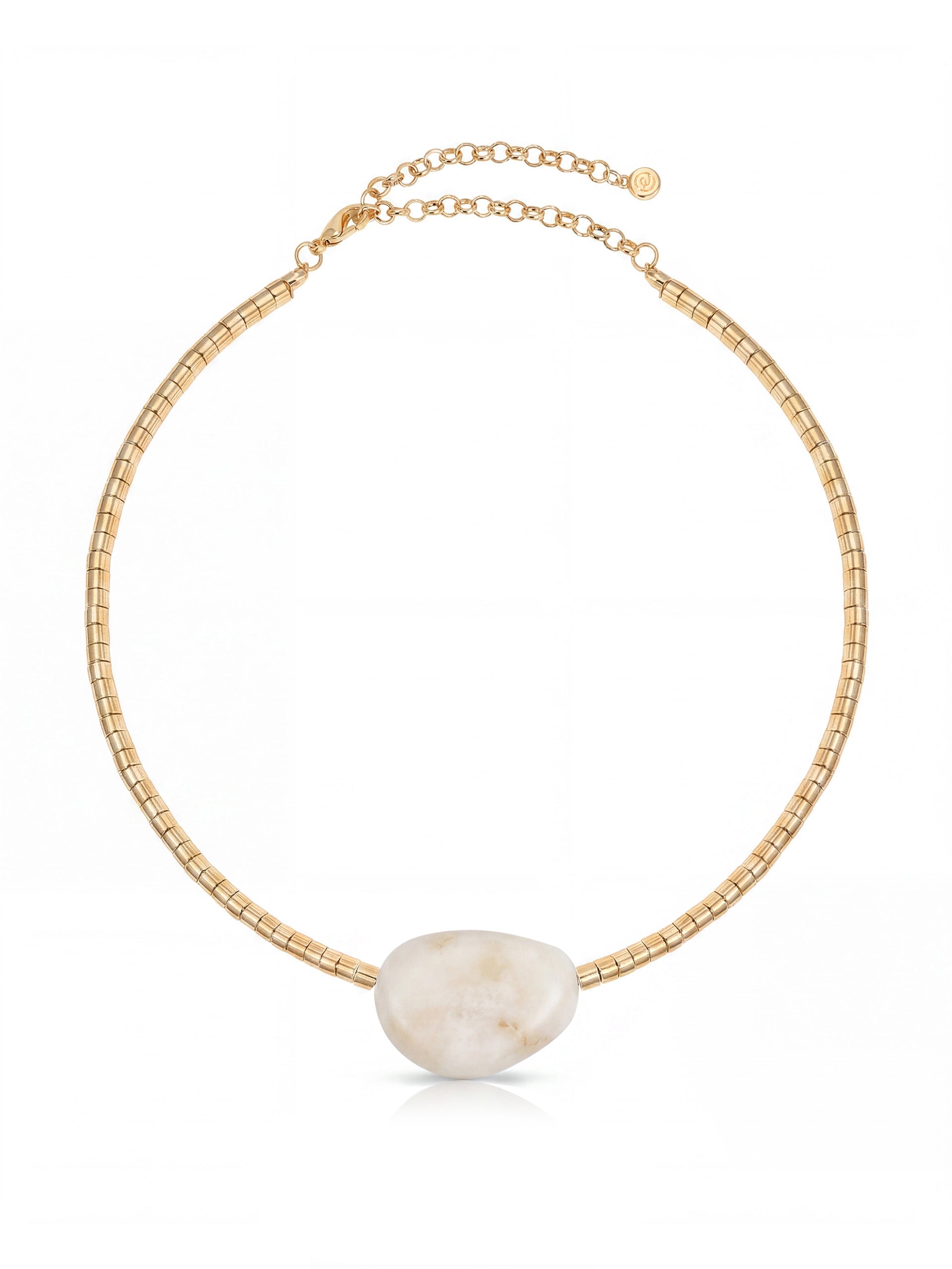 Beaded Bone Nugget Necklace