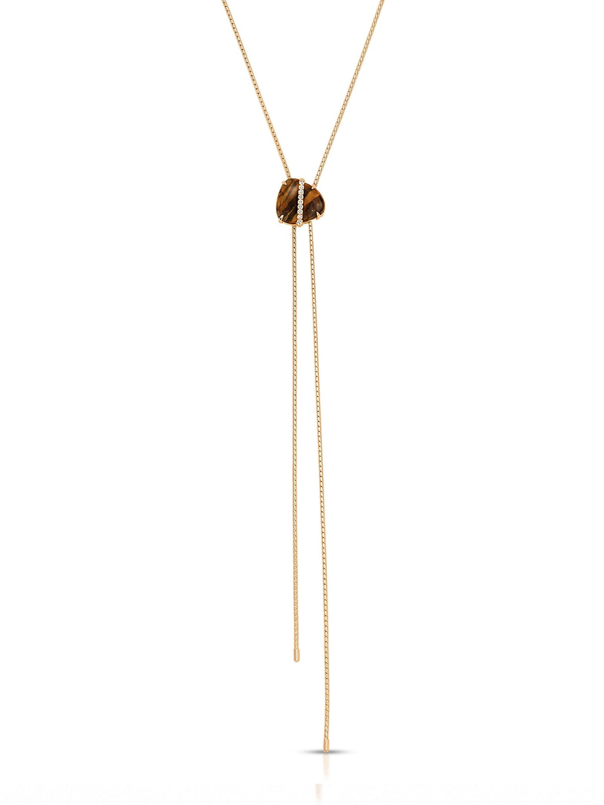 Solstice Bolo Necklace in Tiger's Eye