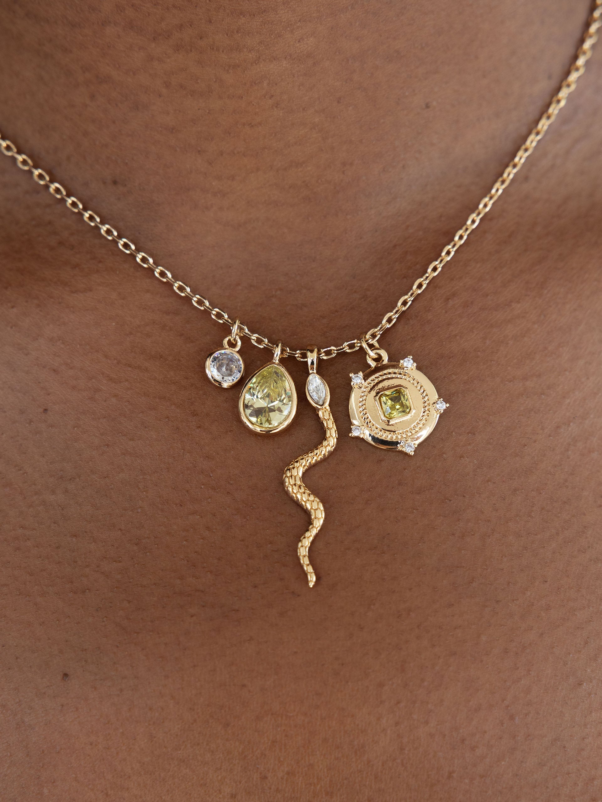 Serpentina Snake Charm Necklace