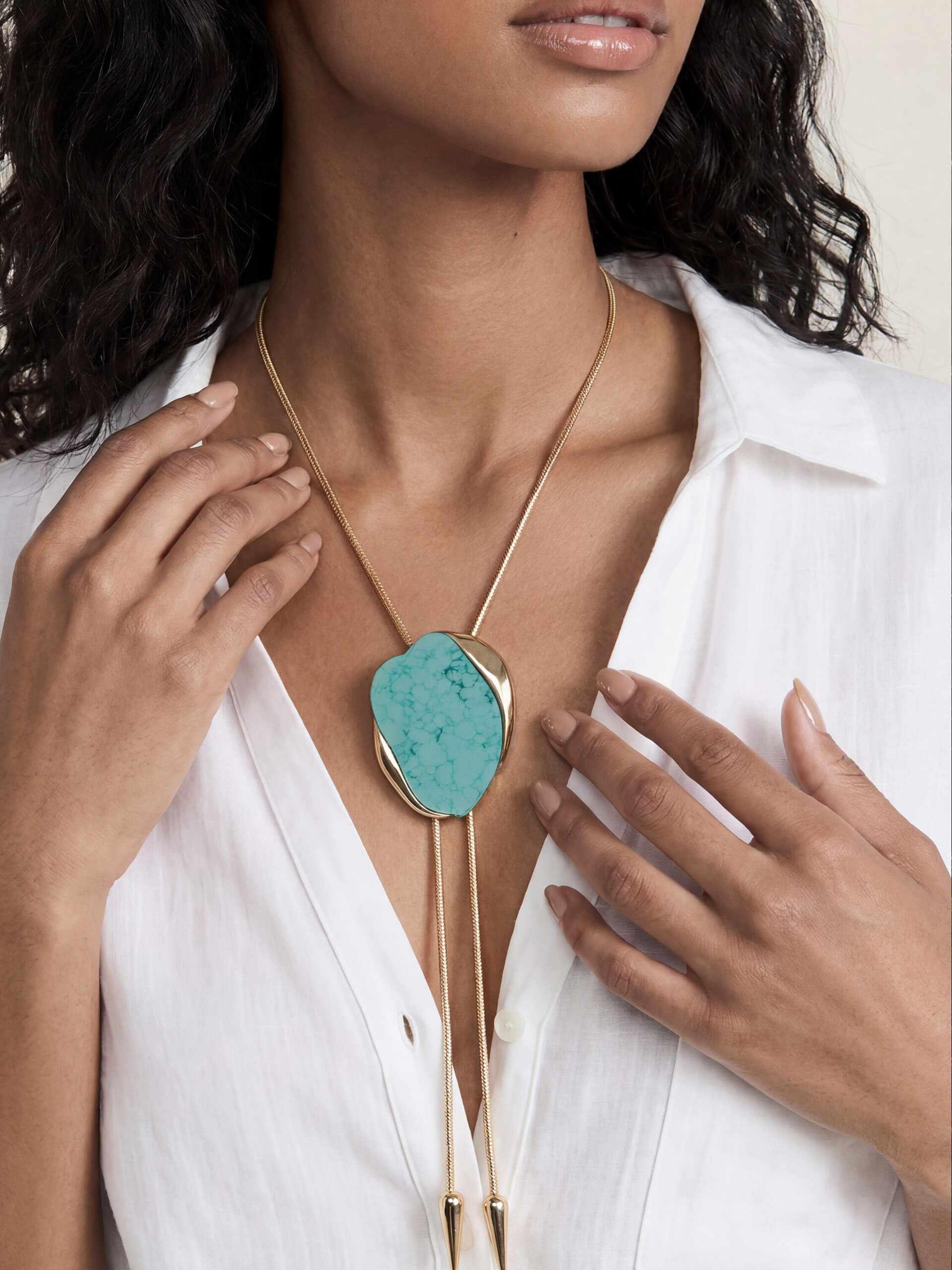 Turquoise Statement Bolo Necklace