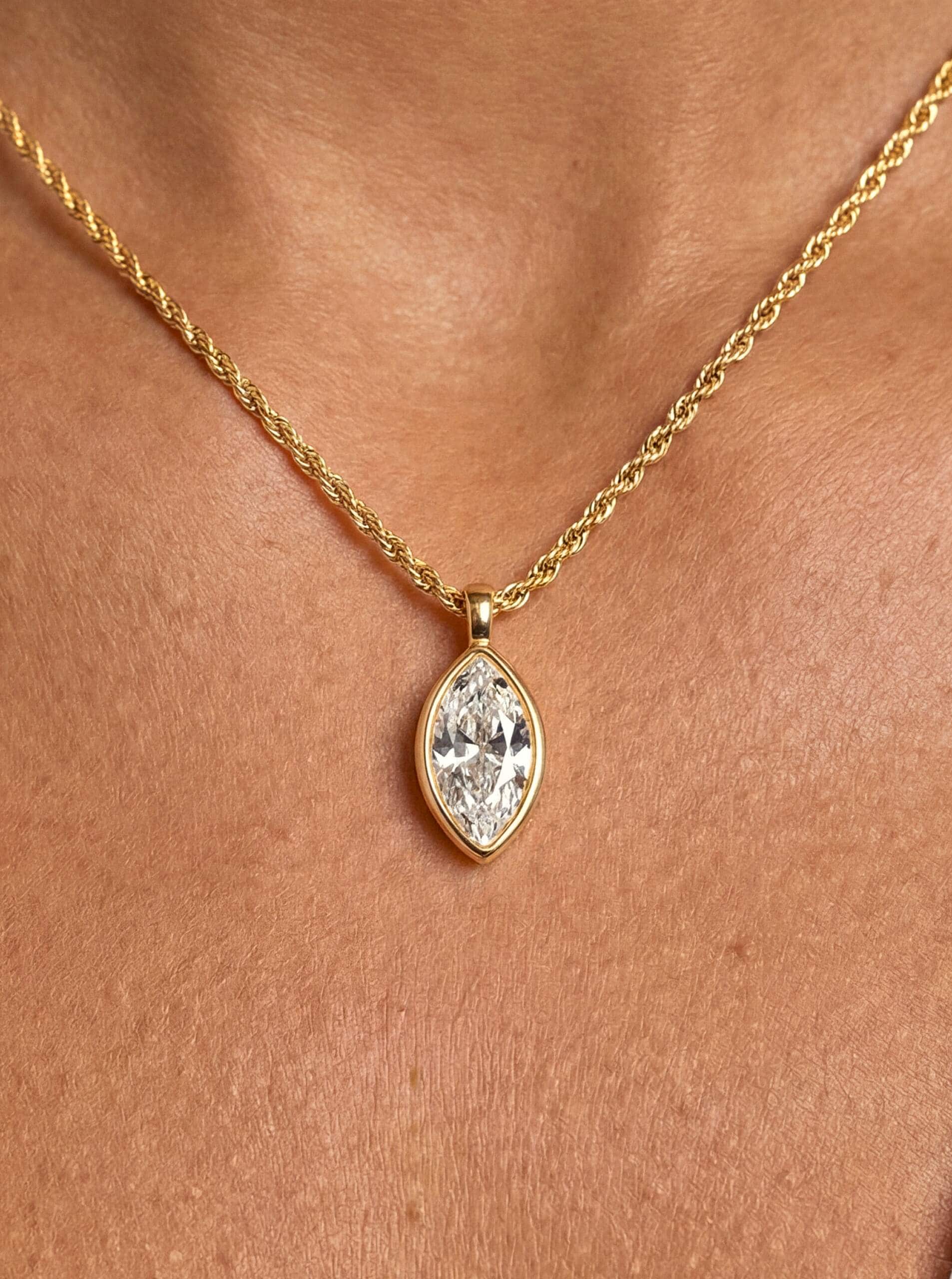 Marquise Crystal Pendant Necklace
