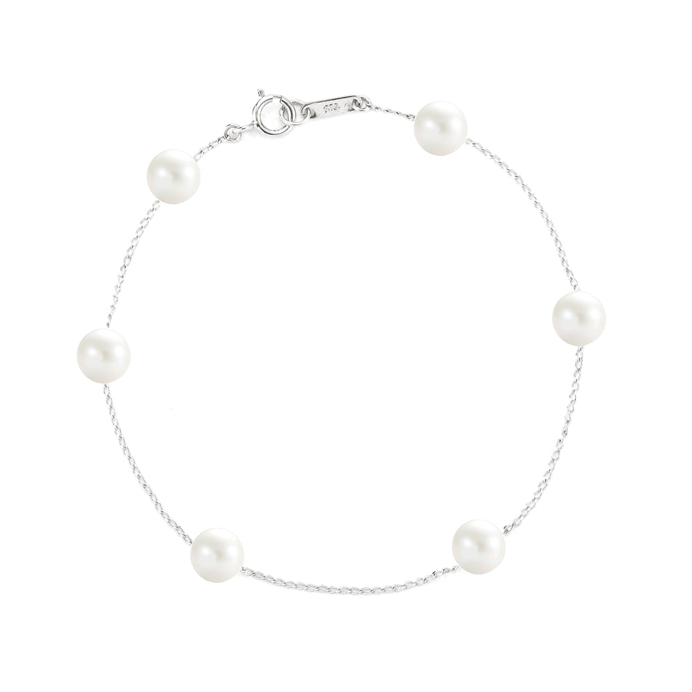 White Gold Pearl Bracelet