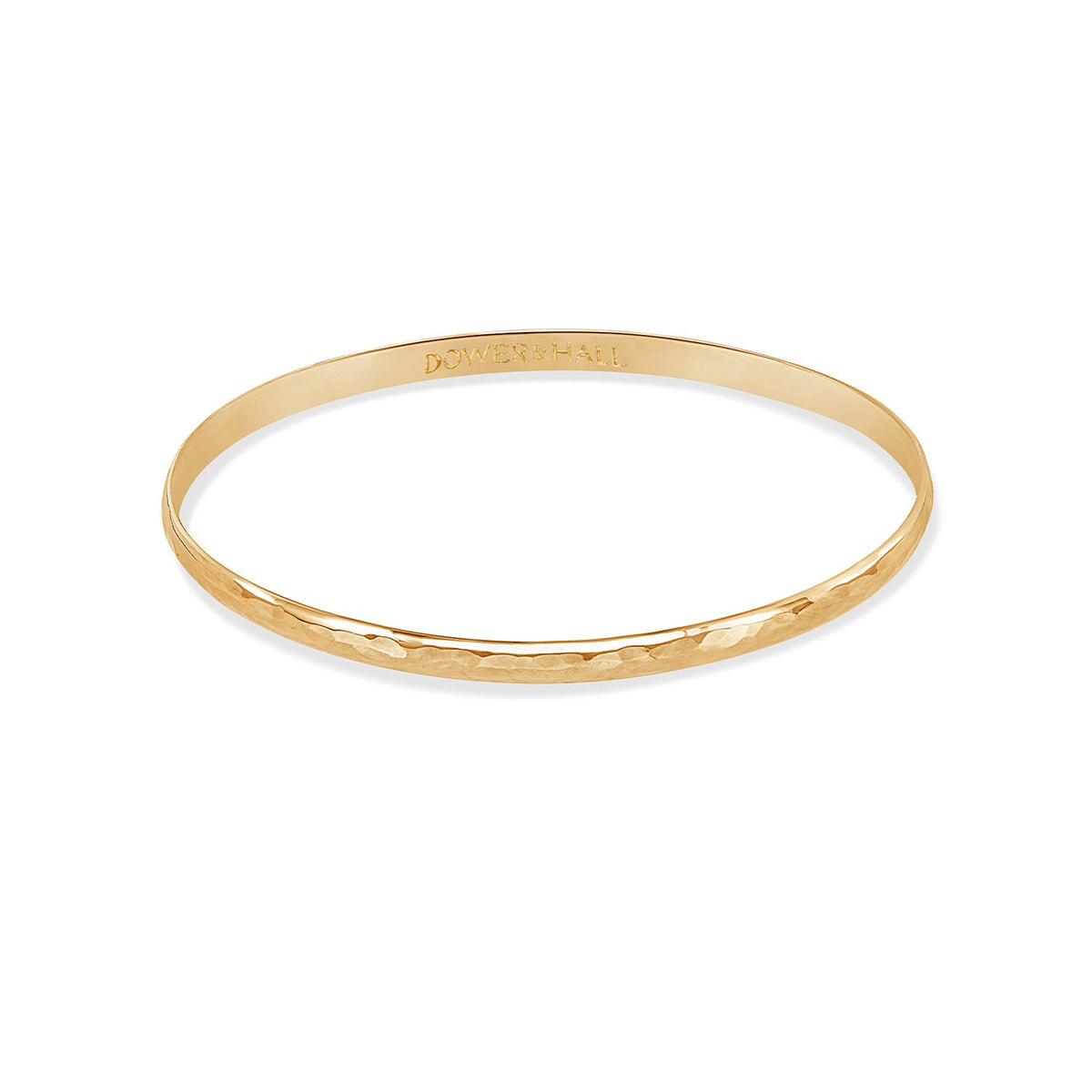 9k Gold 4mm Hammered Nomad Bangle