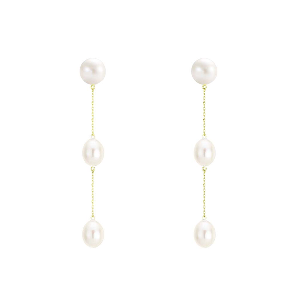 Pearl 3 Drop Earrings