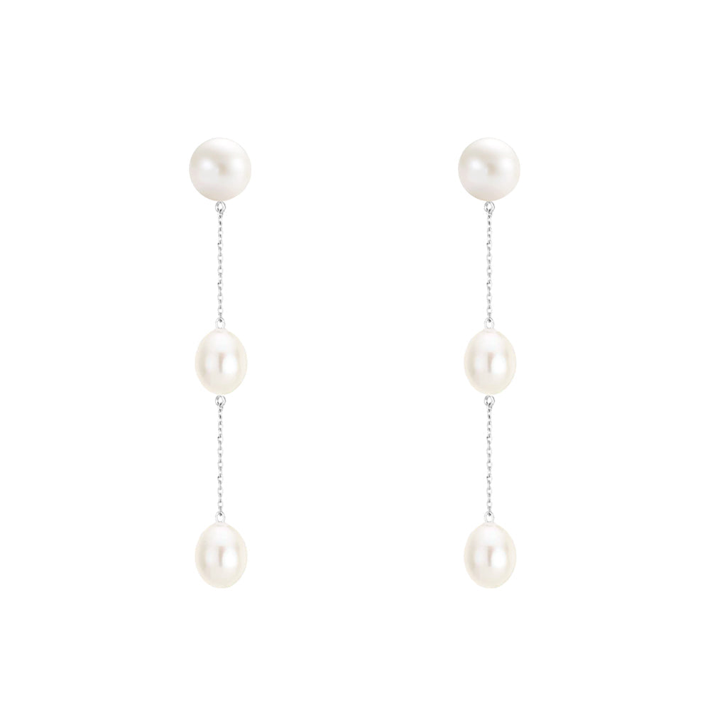 Pearl 3 Drop Earrings