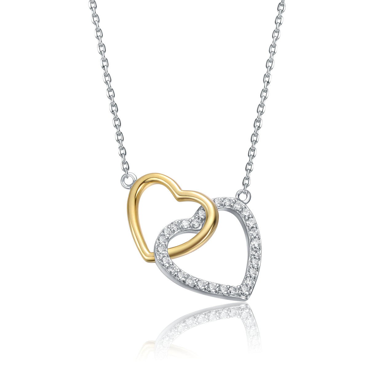 Camille Interlocking Heart Pendentif Necklace