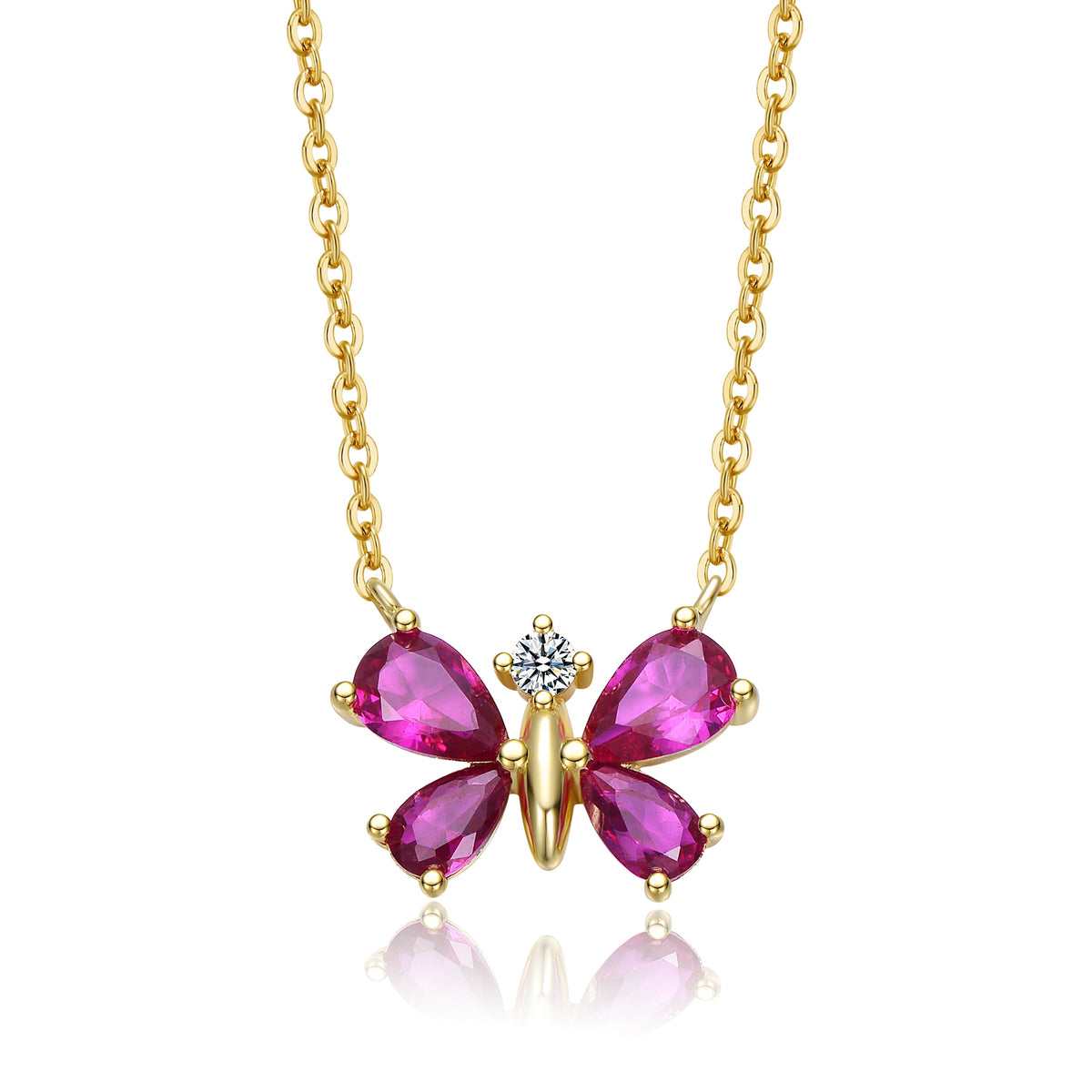 Élise Pear-Wing Butterfly Pendentif Necklace