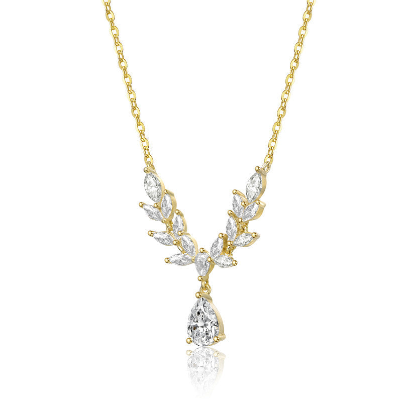 Isabella Leaf Drop Necklace