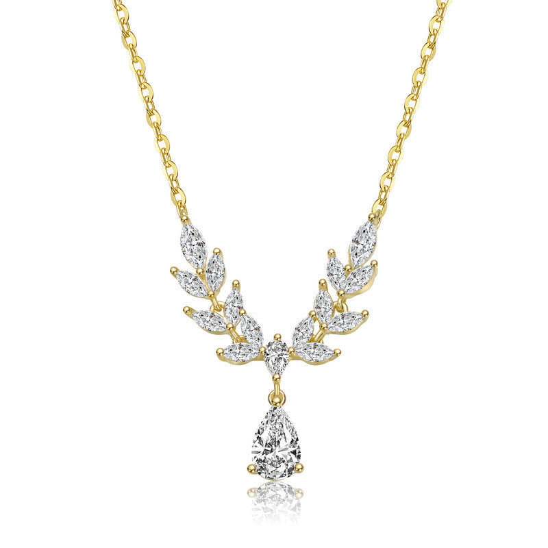 Isabella Leaf Drop Necklace