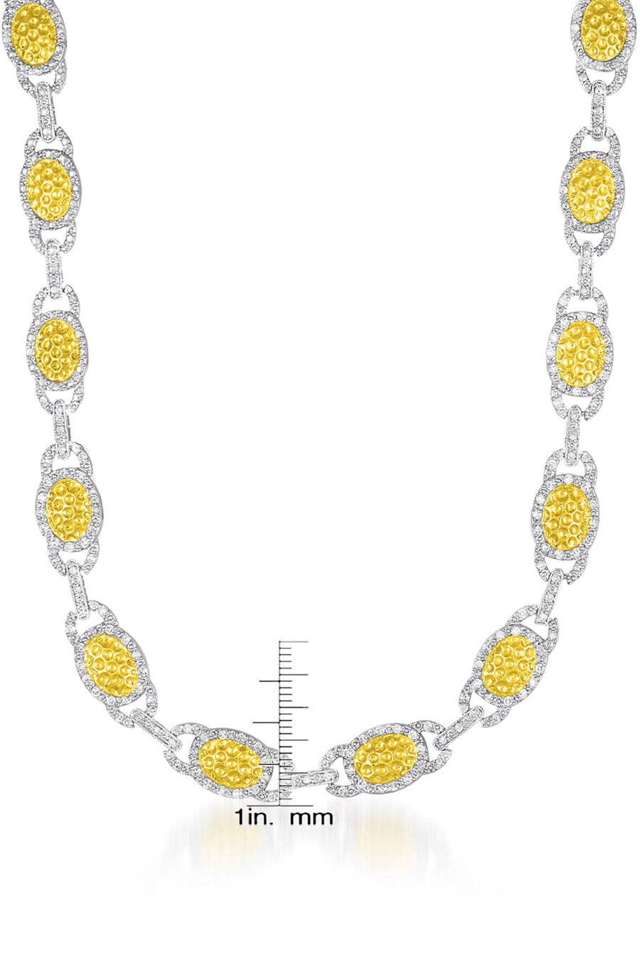 Monique Two Tone Oval Shape Hammered Necklace