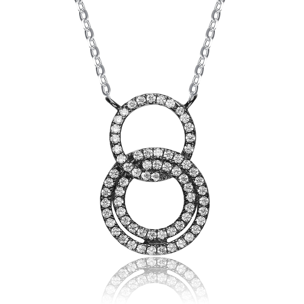 Léa Black Plating Outlined Circle Neckalce