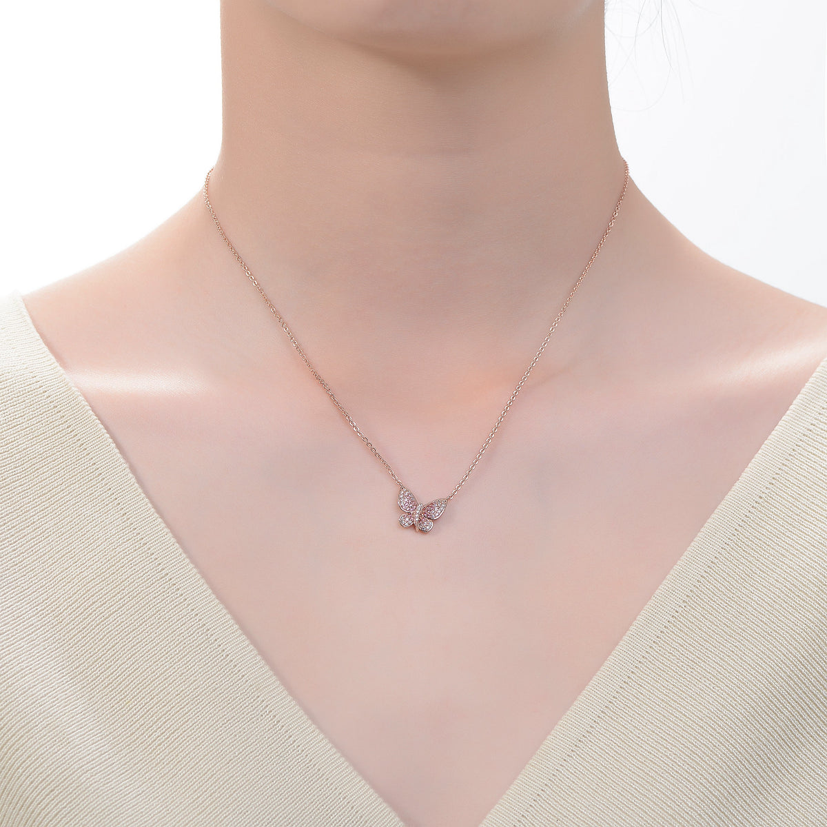 Louise Rose Butterfly Necklace
