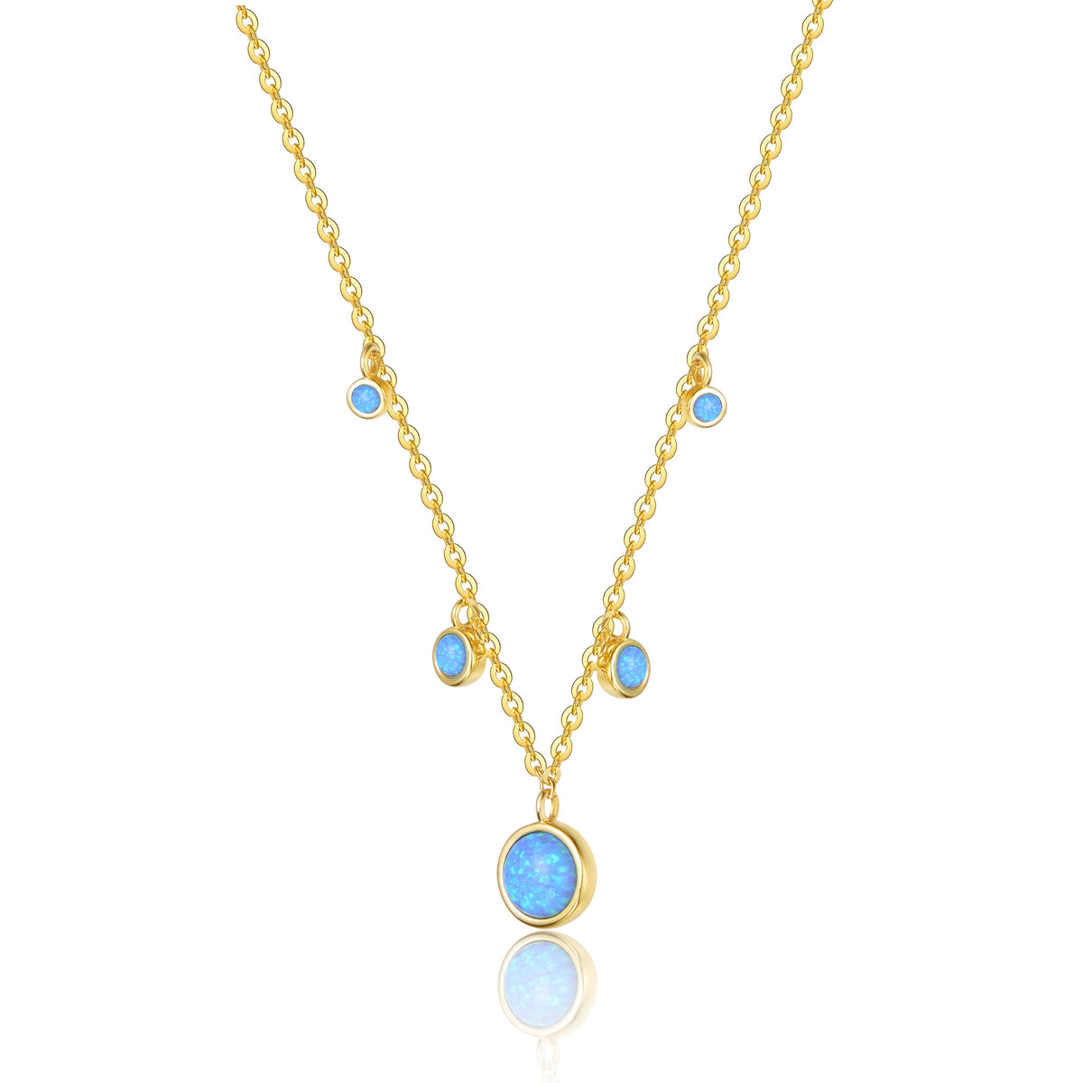 Provence Opal Couture Pendant Golden Necklace
