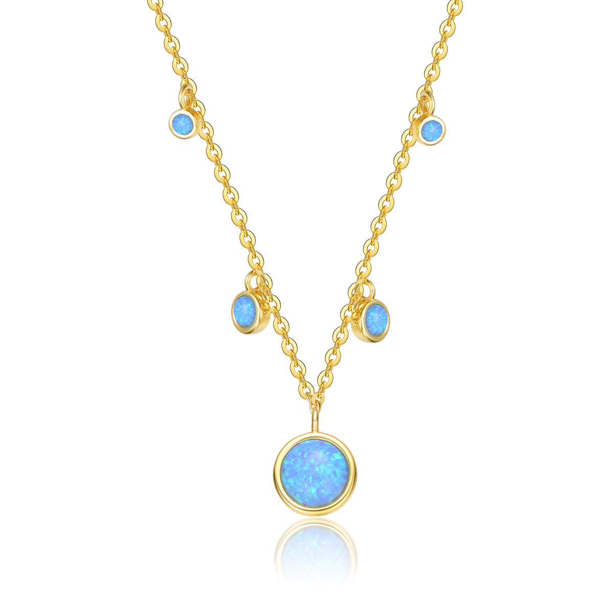 Provence Opal Couture Pendant Golden Necklace