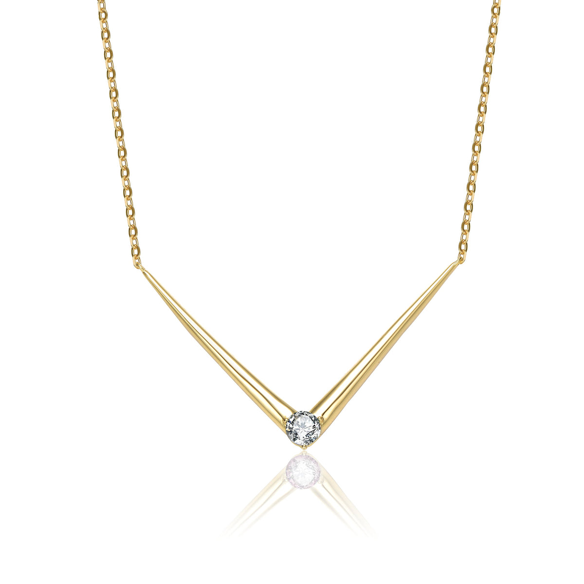 Elise Chevron Solitaire Collier Necklace