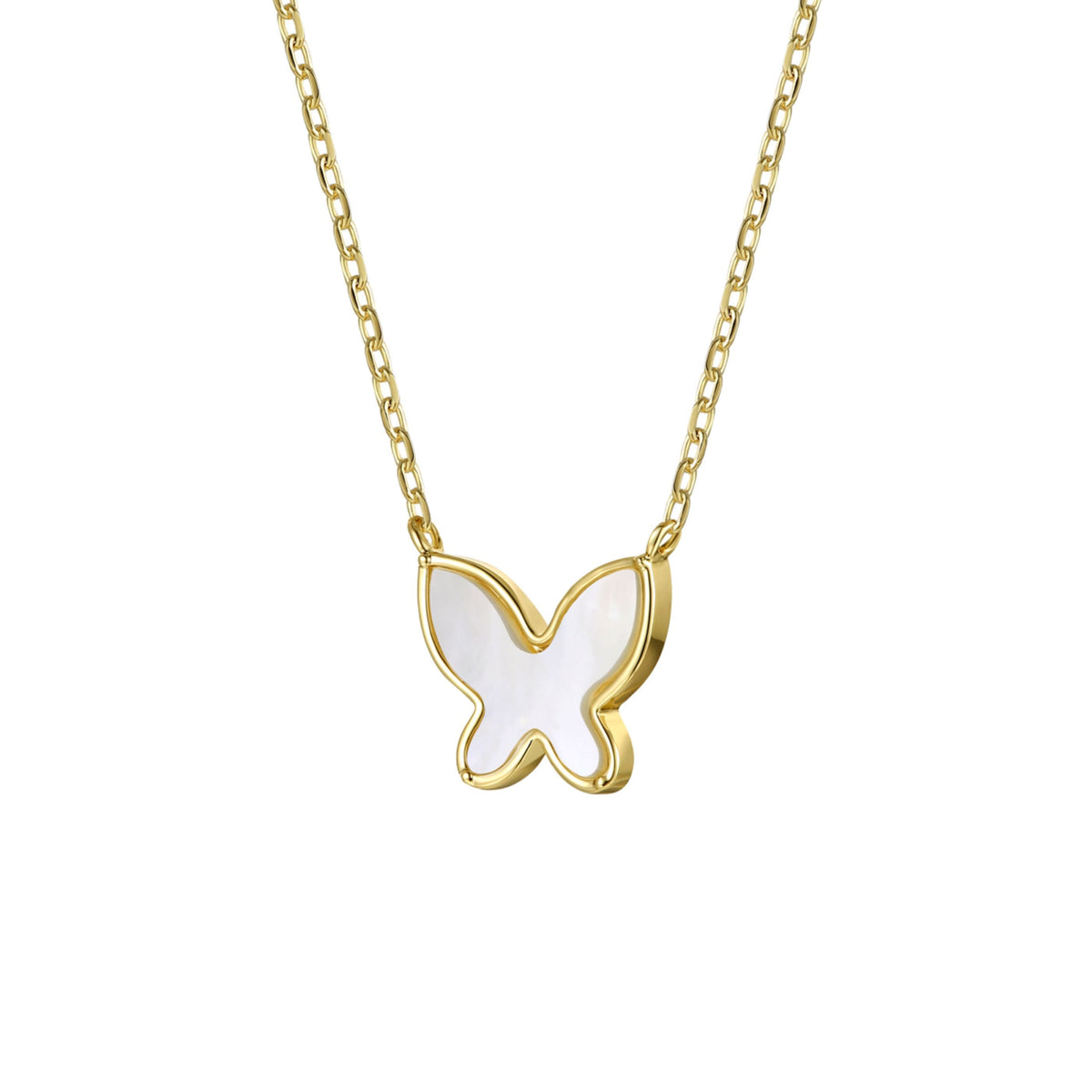 Anais Mother of Pearl Butterfly Pendant Layering Necklace