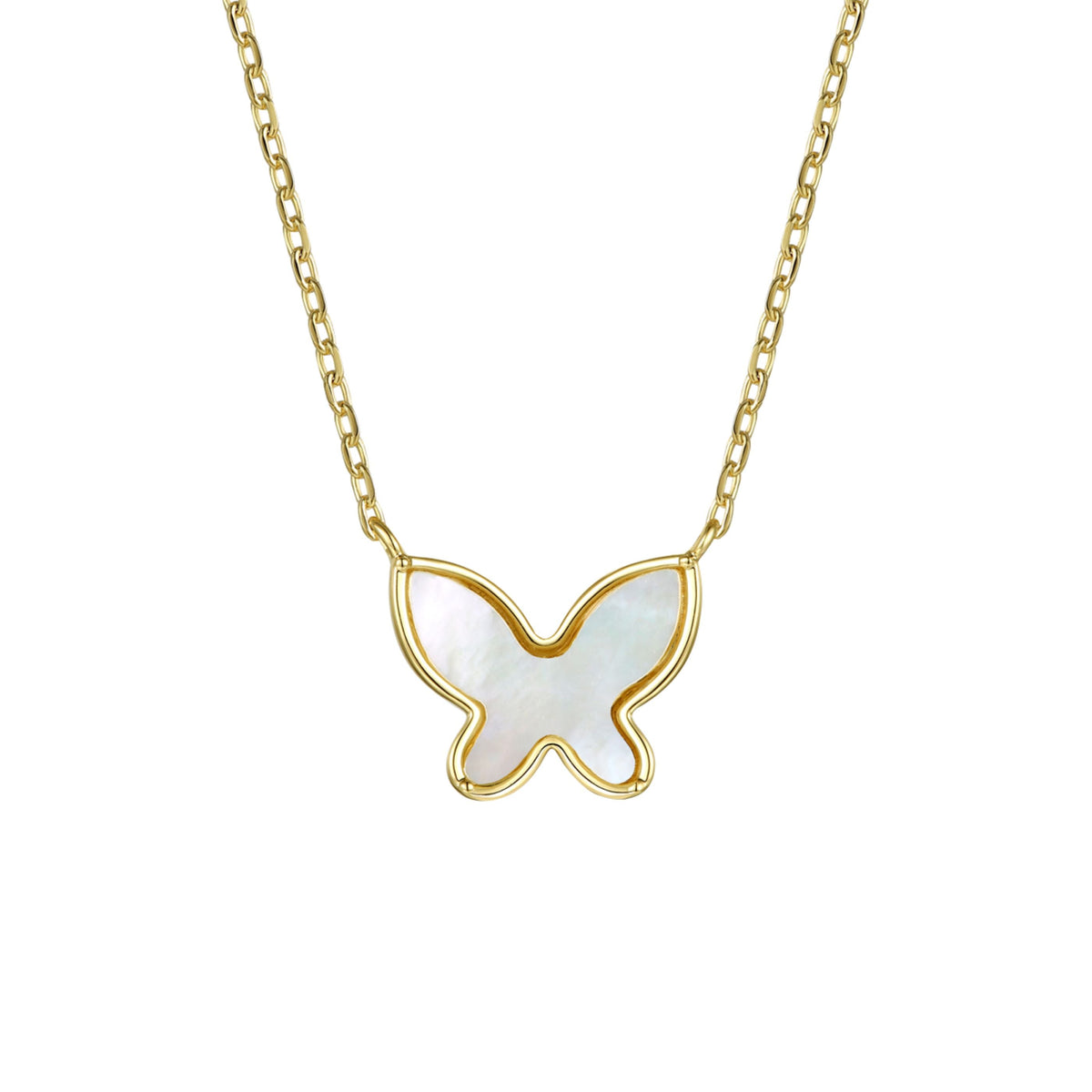 Anais Mother of Pearl Butterfly Pendant Layering Necklace