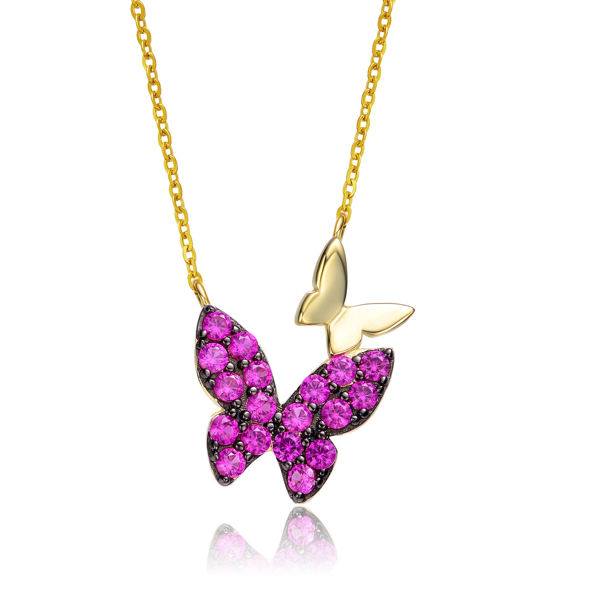 Camille Double Butterfly Collier Necklace