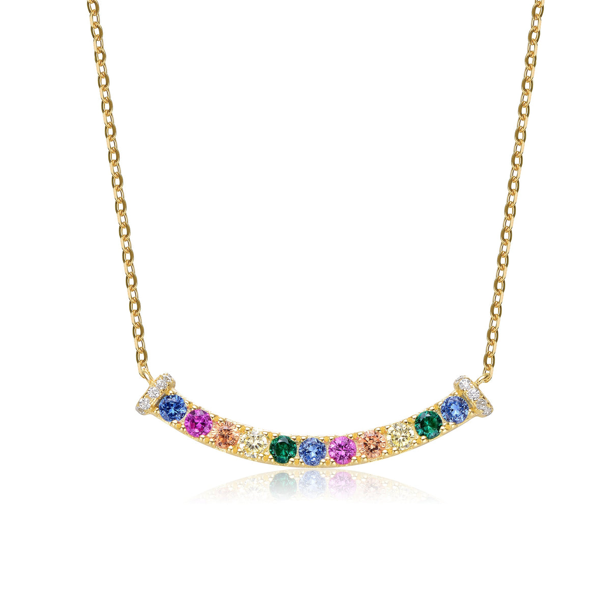 Arc-En-Ciel Golden Curved Necklace