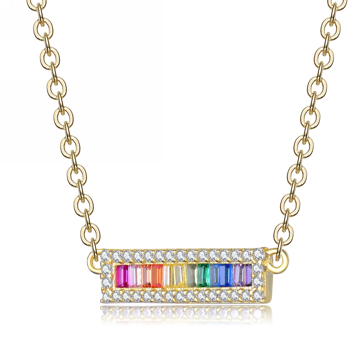 Sabine Dainty Bar Pendant Necklace