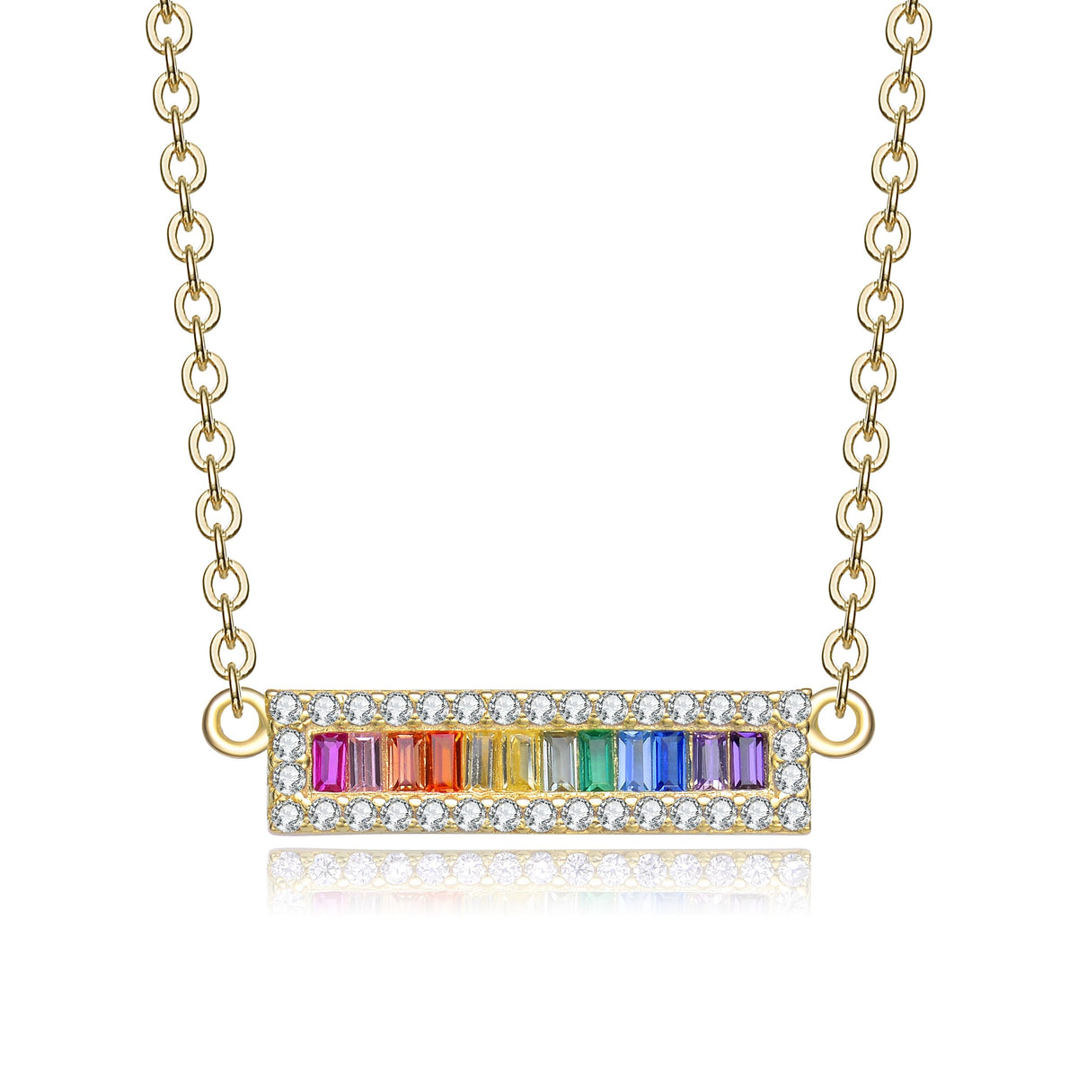 Sabine Dainty Bar Pendant Necklace