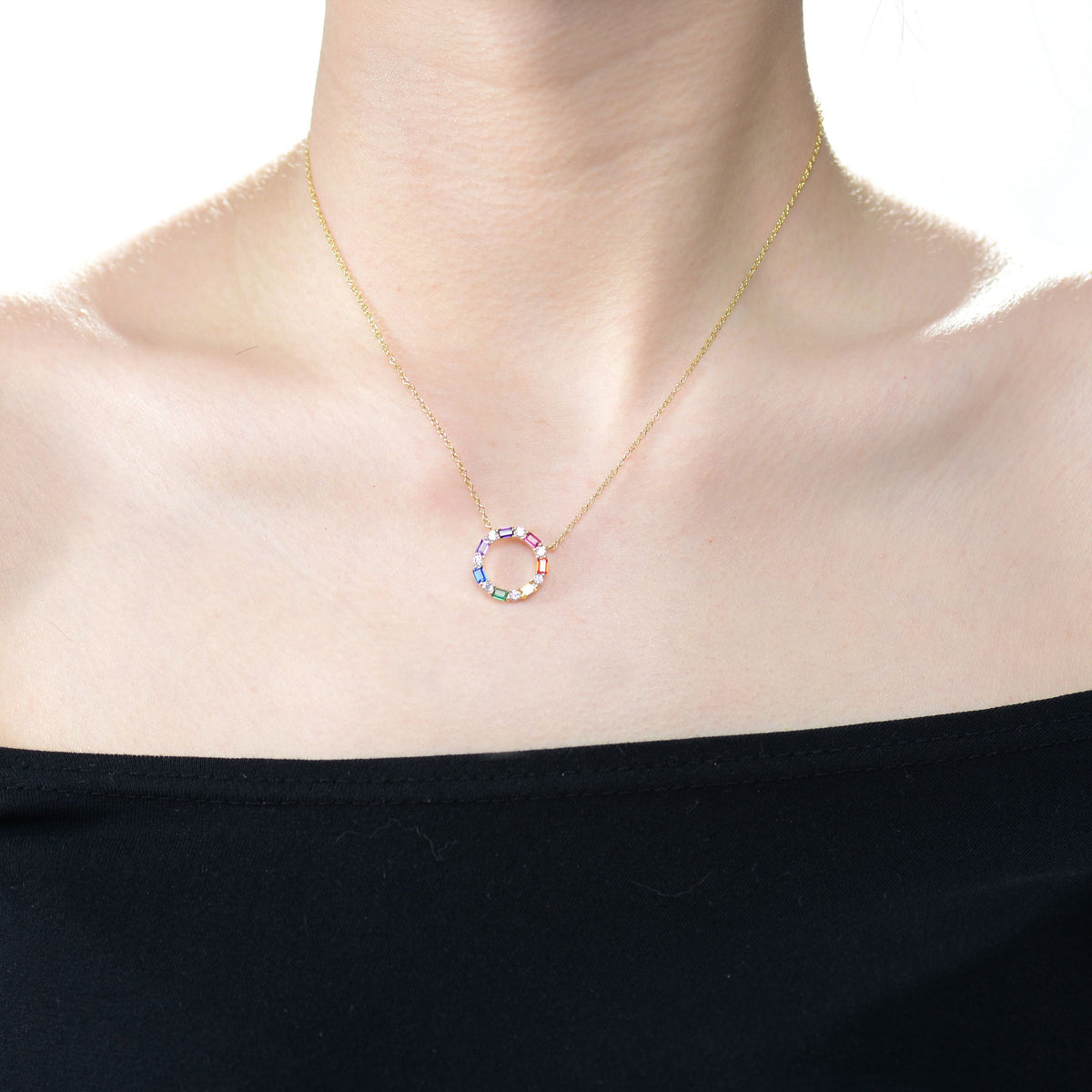 Arc-en-Ciel Golden Circle Rainbow Necklace