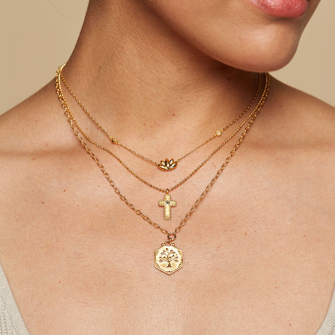 Centered in Faith Cross Gold Necklace