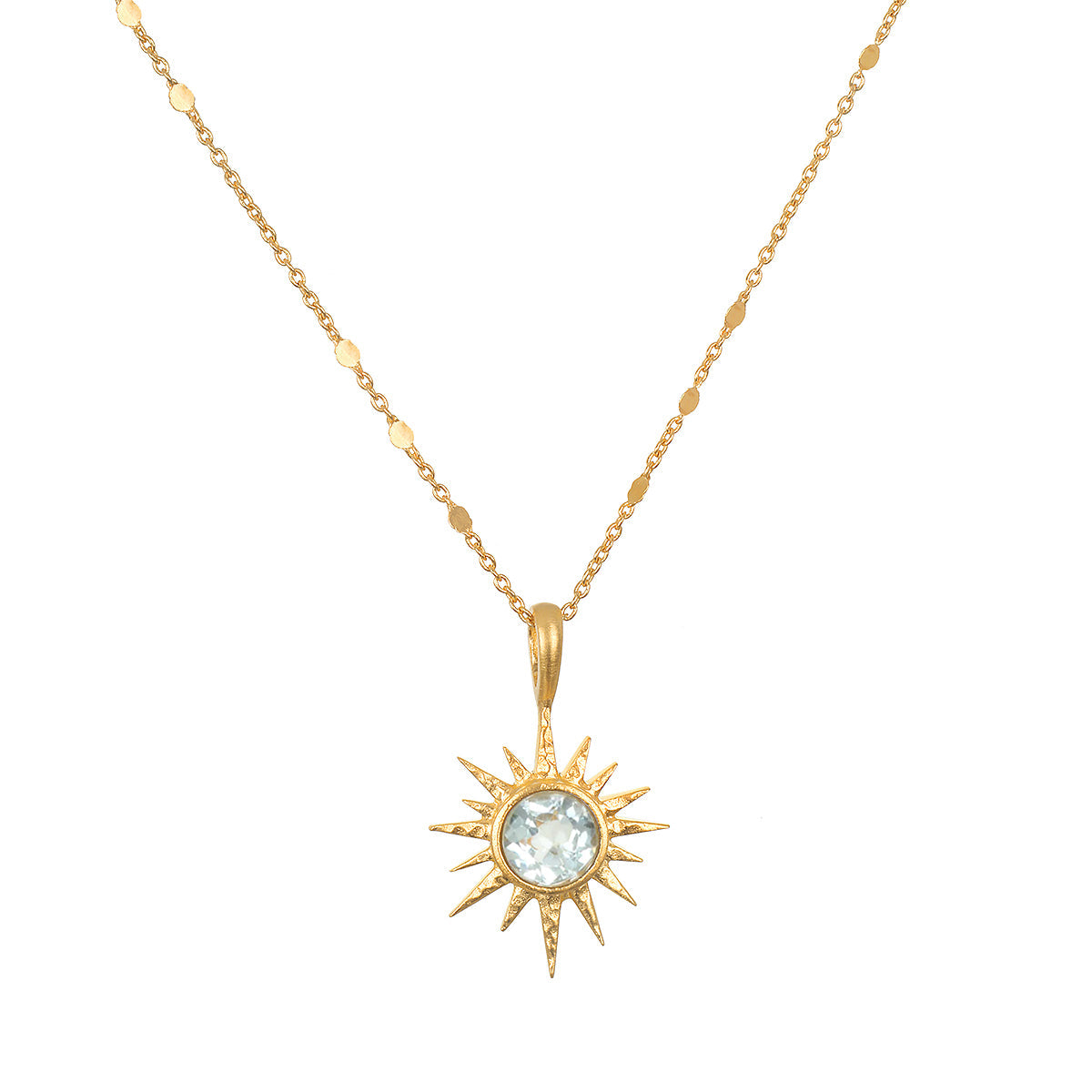North Star Blue Topaz Starburst Necklace