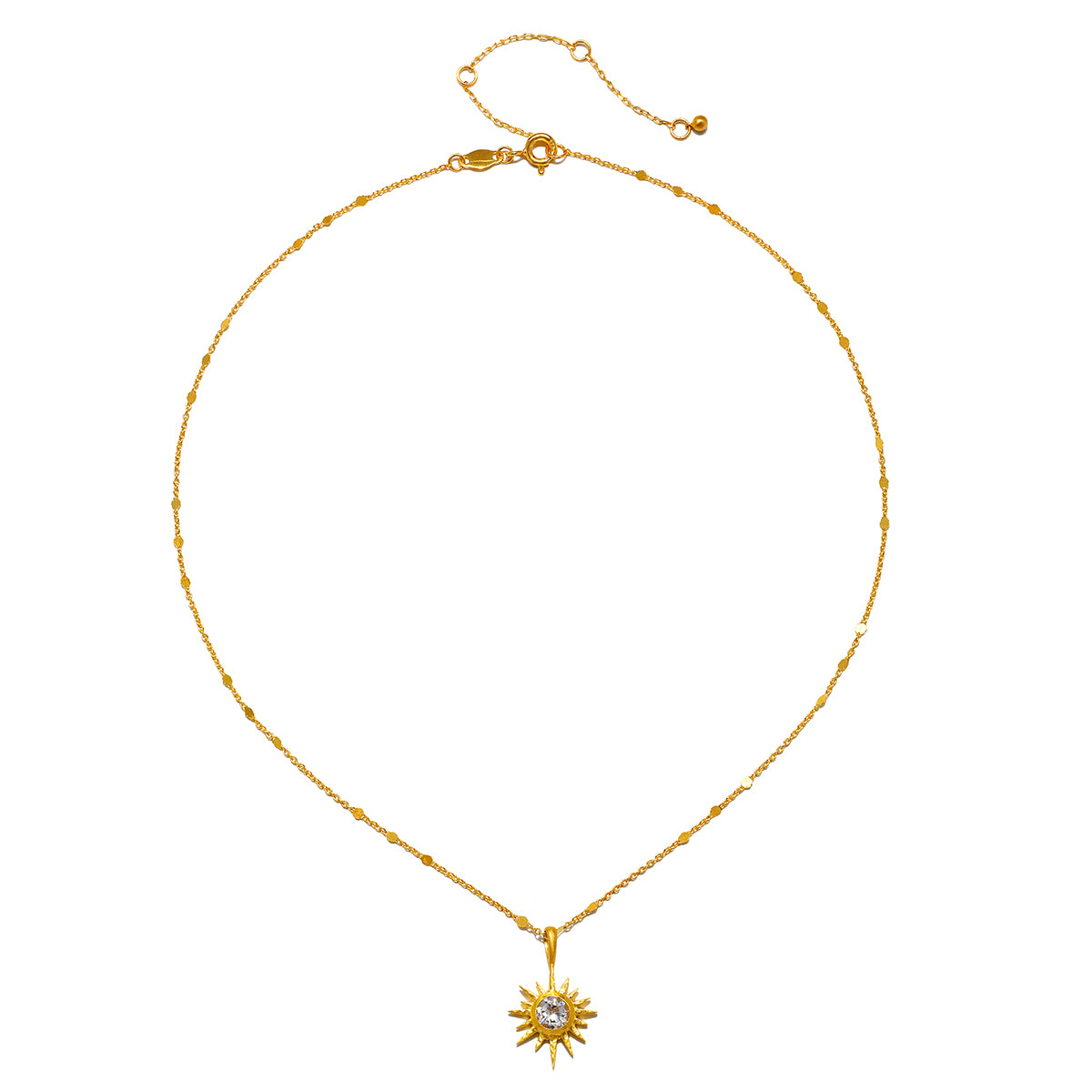 North Star White Topaz Starburst Necklace