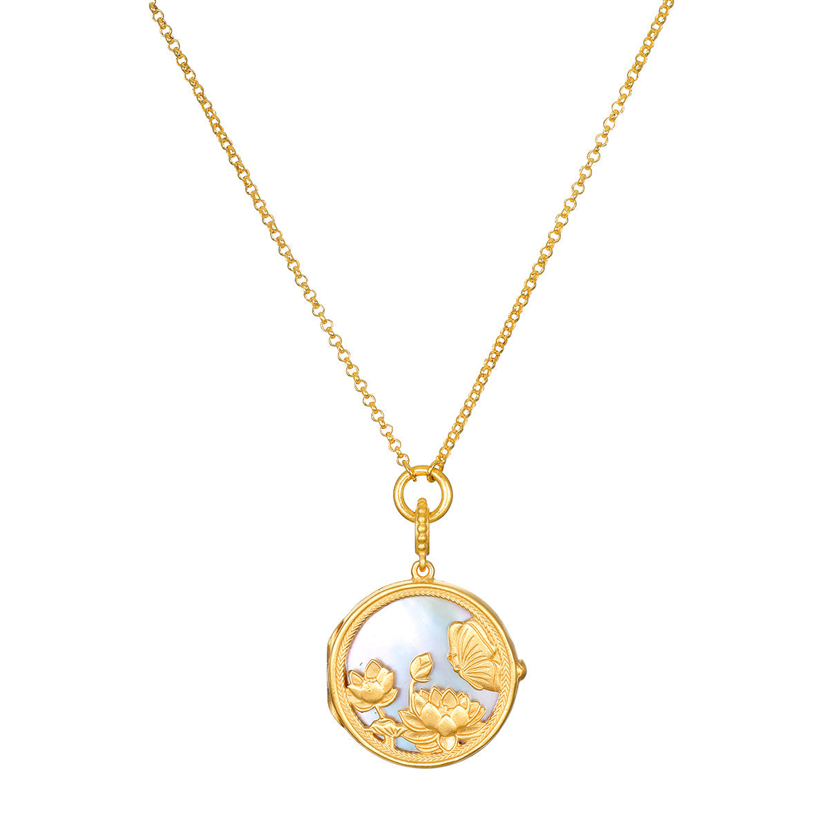 Take Flight Butterfly Pearl Locket Necklace