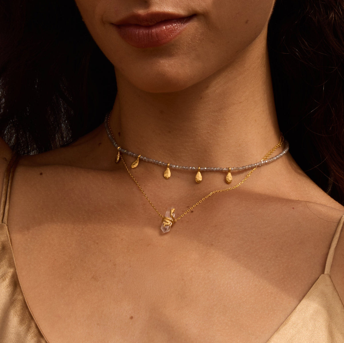 Eternal Spirit Clear Quartz Snake Necklace