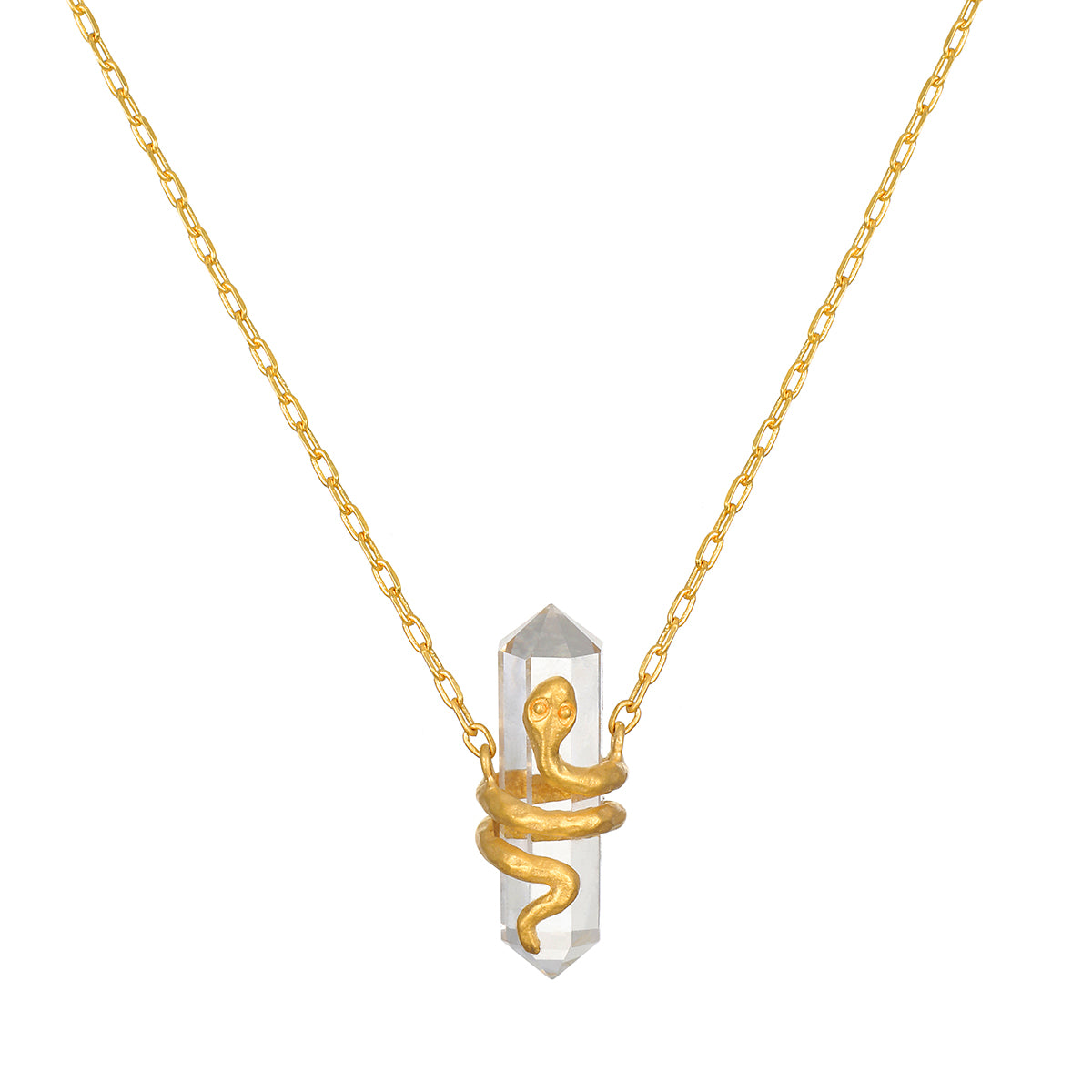 Eternal Spirit Clear Quartz Snake Necklace