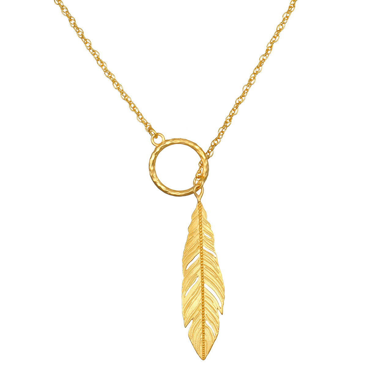 Spiritual Messenger Feather Lariat Necklace