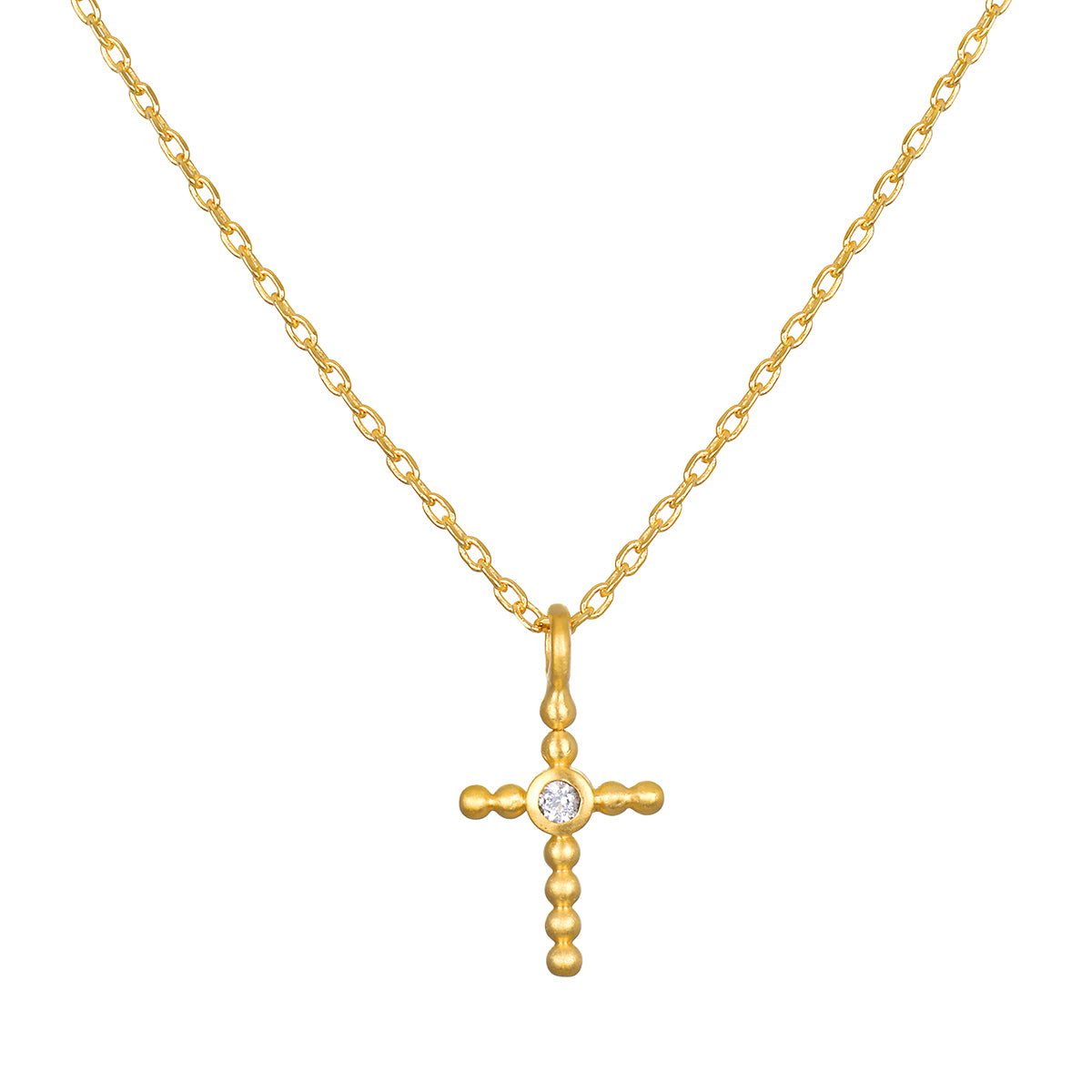 Honor Your Faith Cross White Topaz Necklace