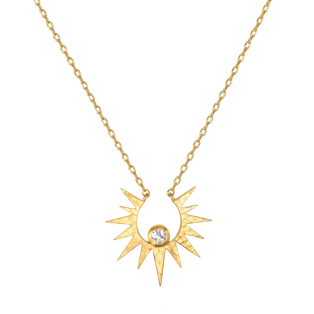 Unveiling Dreams White Topaz Starburst Necklace
