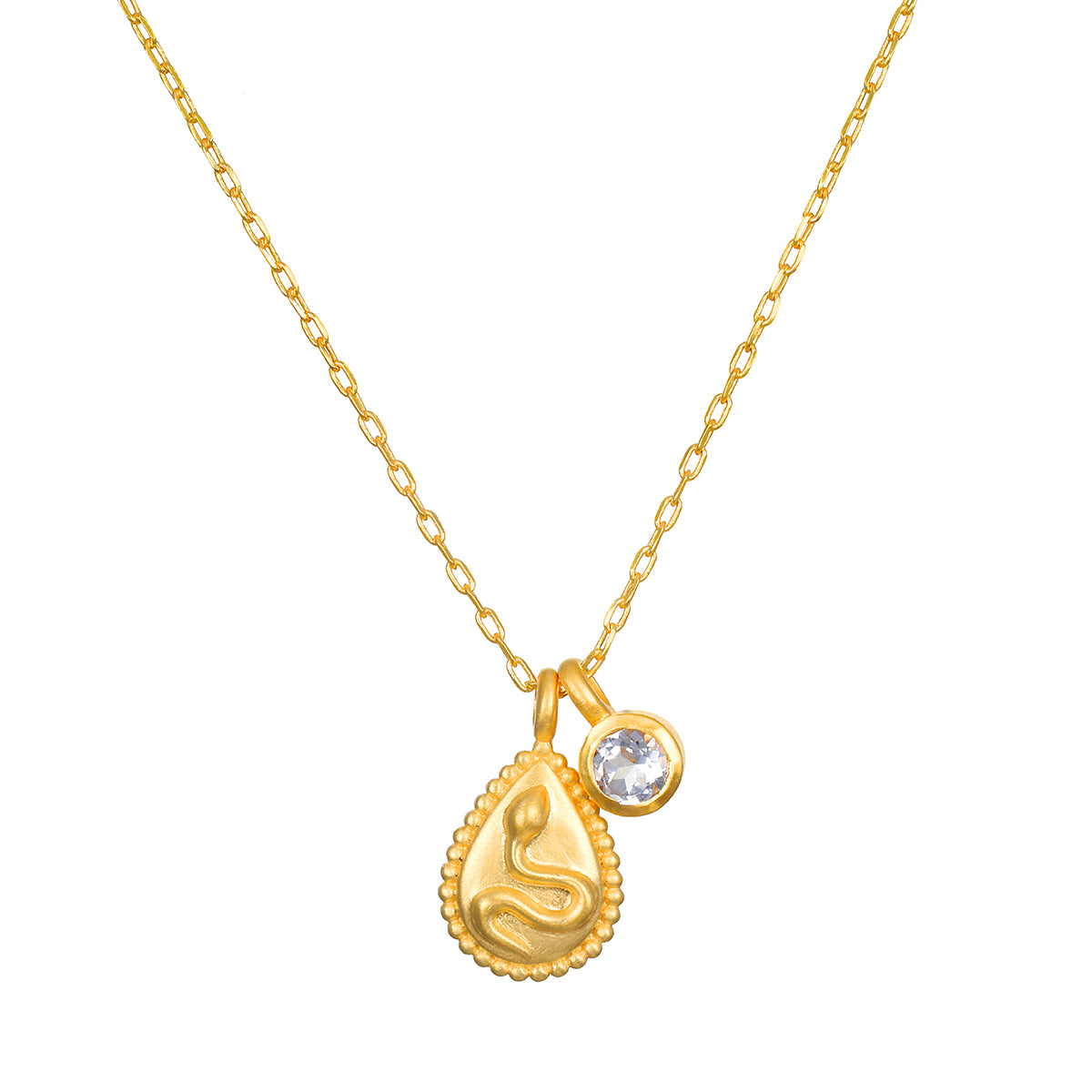 Snake White Topaz Necklace