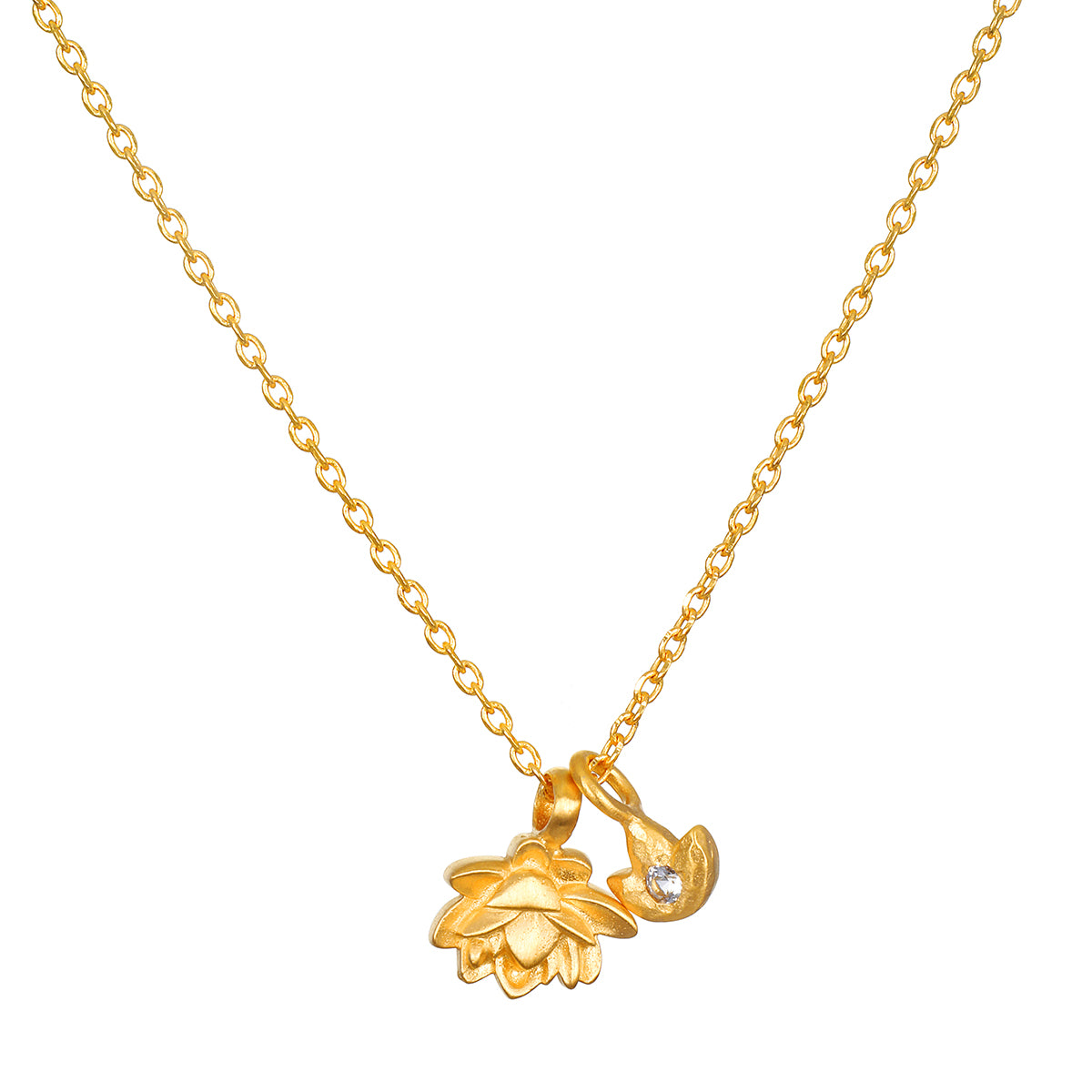 Double Lotus Necklace