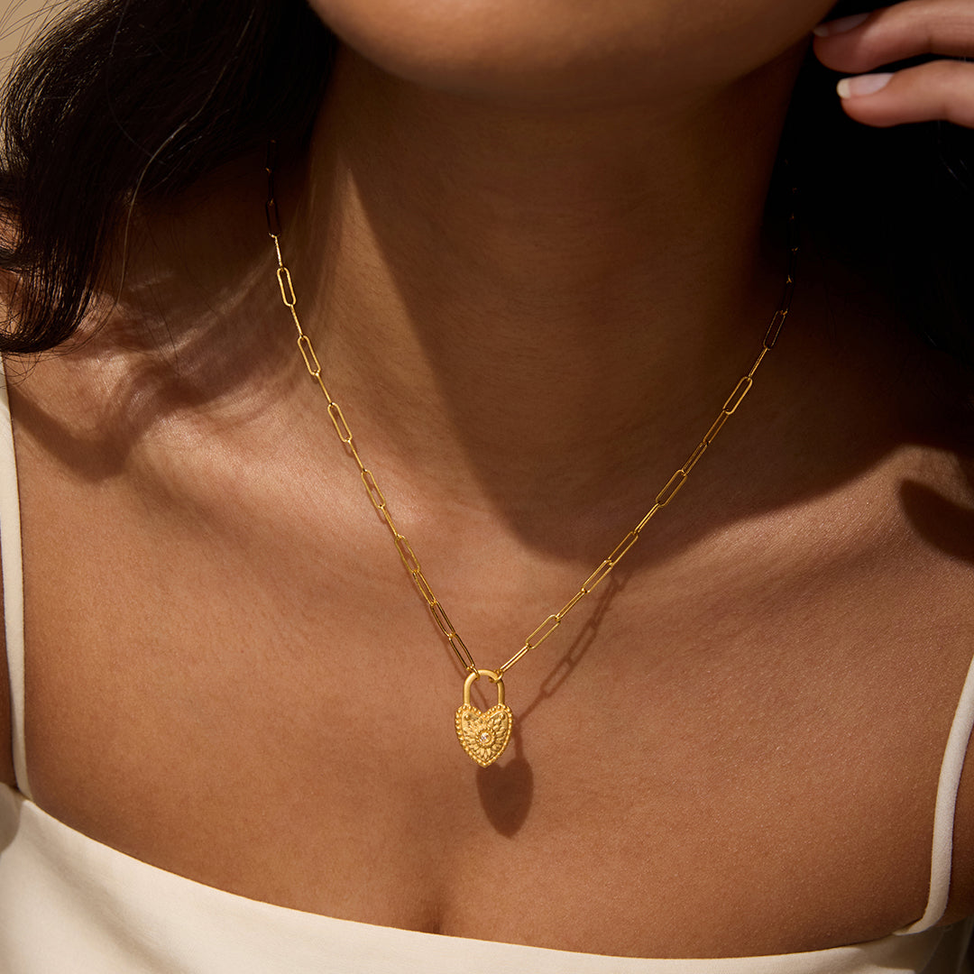 Love Everlasting Padlock Heart Necklace