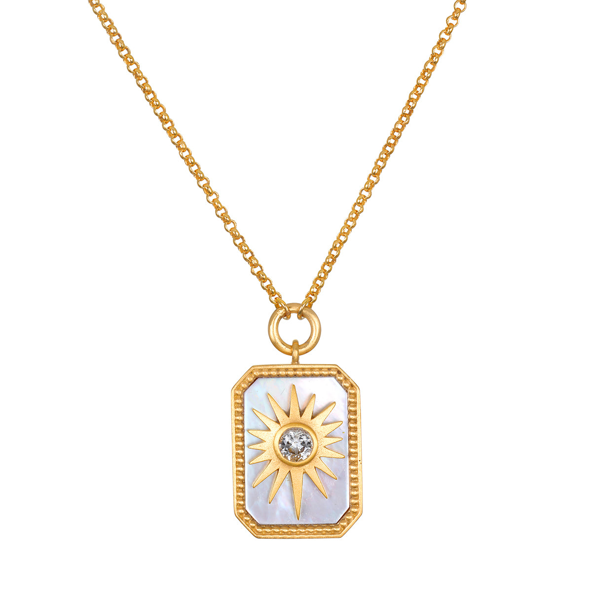 Returning Light Mother of Pearl Sun Necklace
