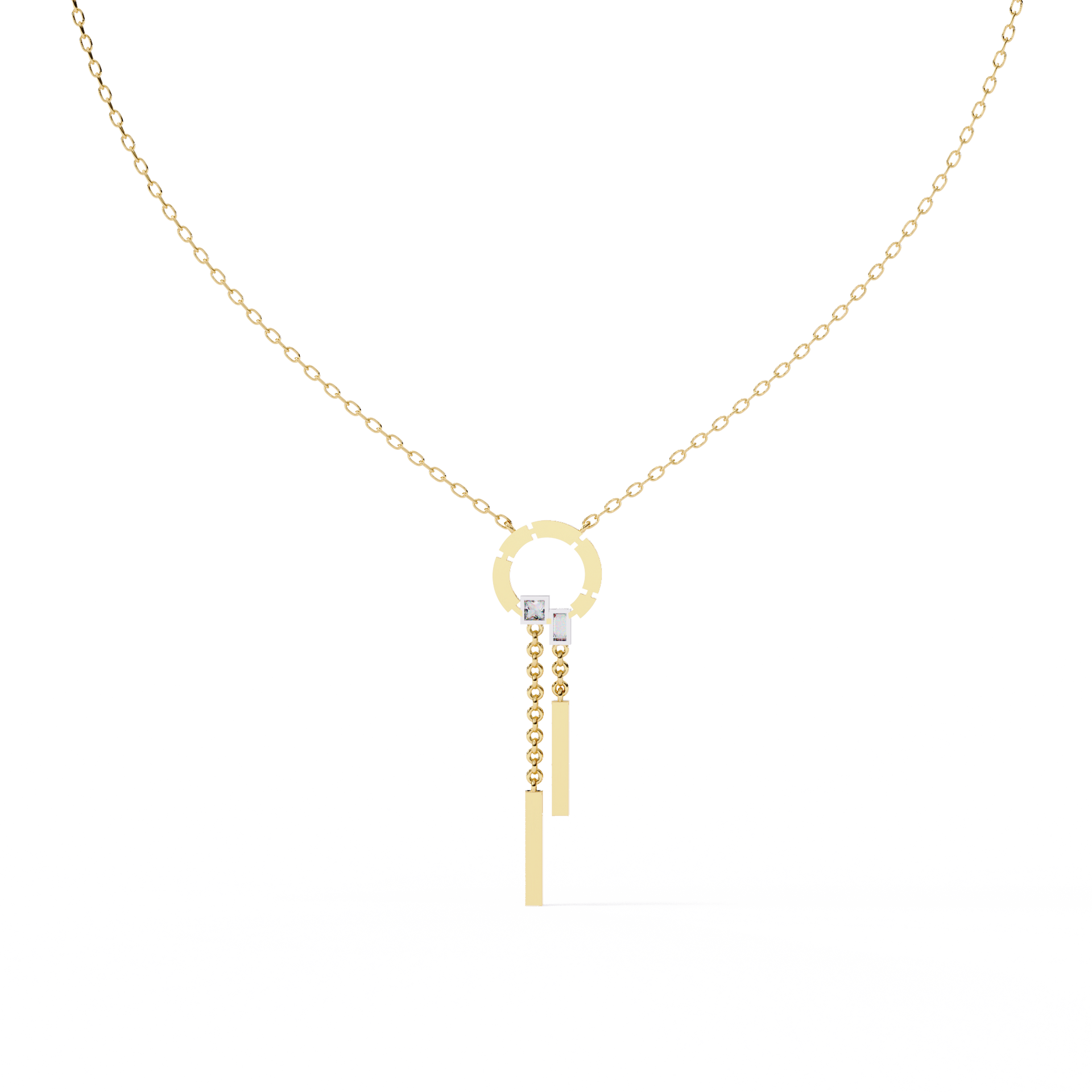 Princess-Cut Lab-grown Diamond Necklace in 10K White Gold