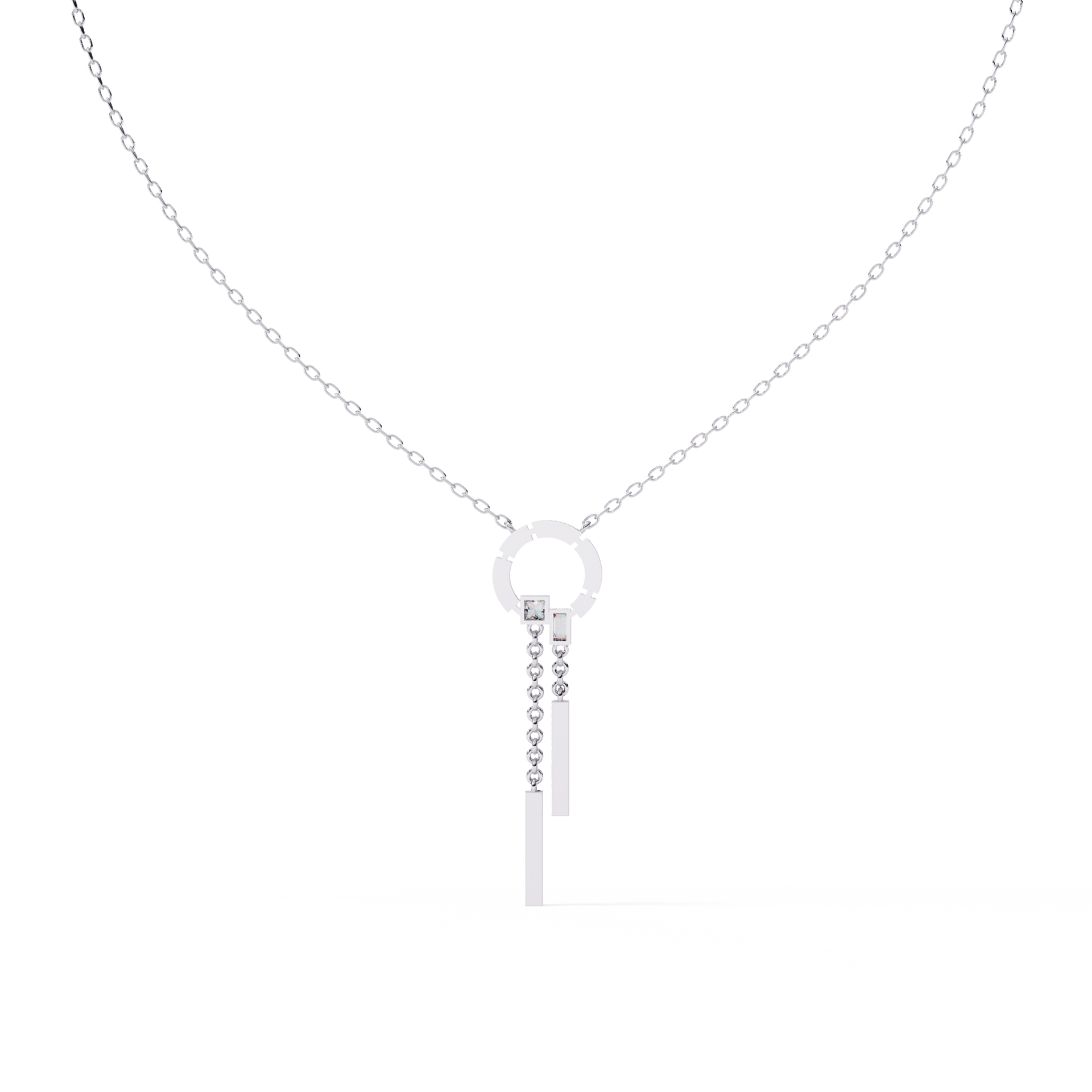 Princess-Cut Lab-grown Diamond Necklace in 10K White Gold