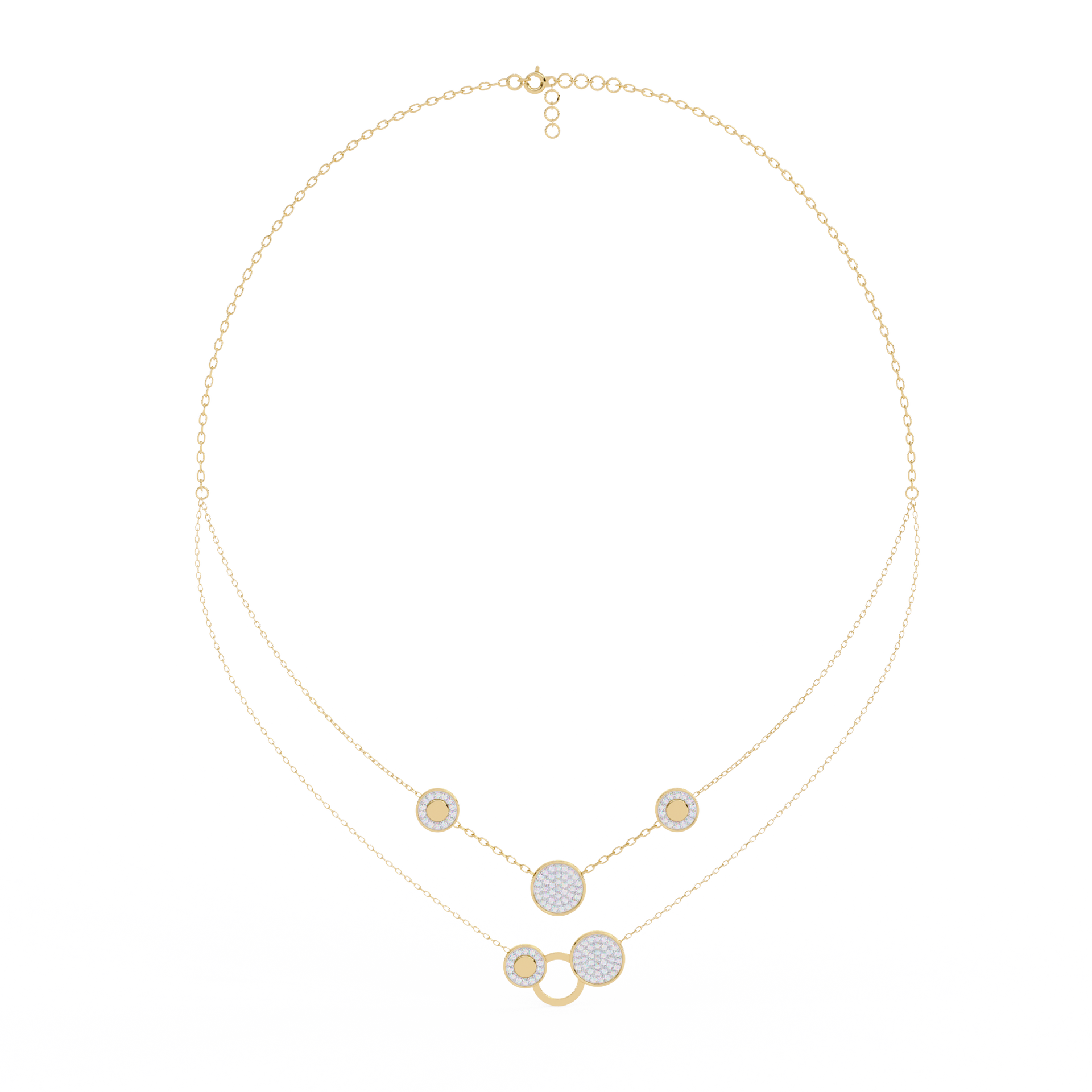 Round-Cut Lab-grown Diamond Necklace in 10K Yellow Gold