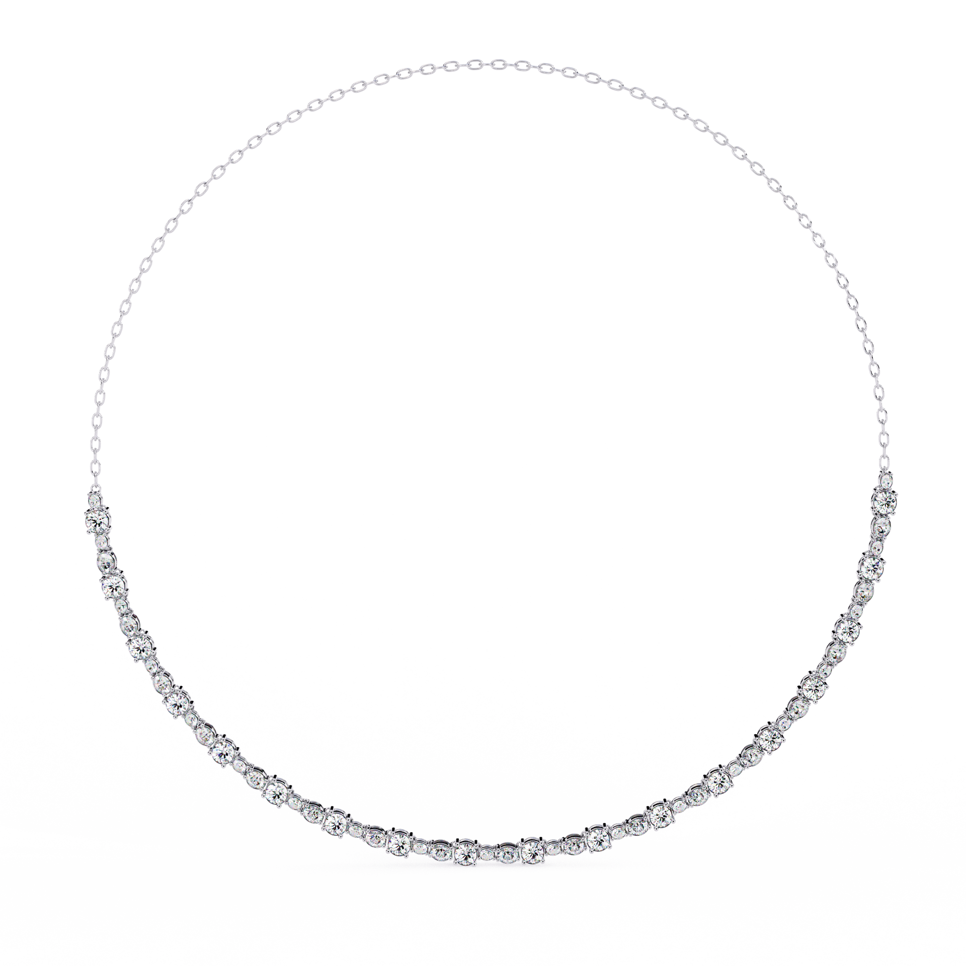Oval-Cut Lab-grown Diamond Necklace in 10K White Gold