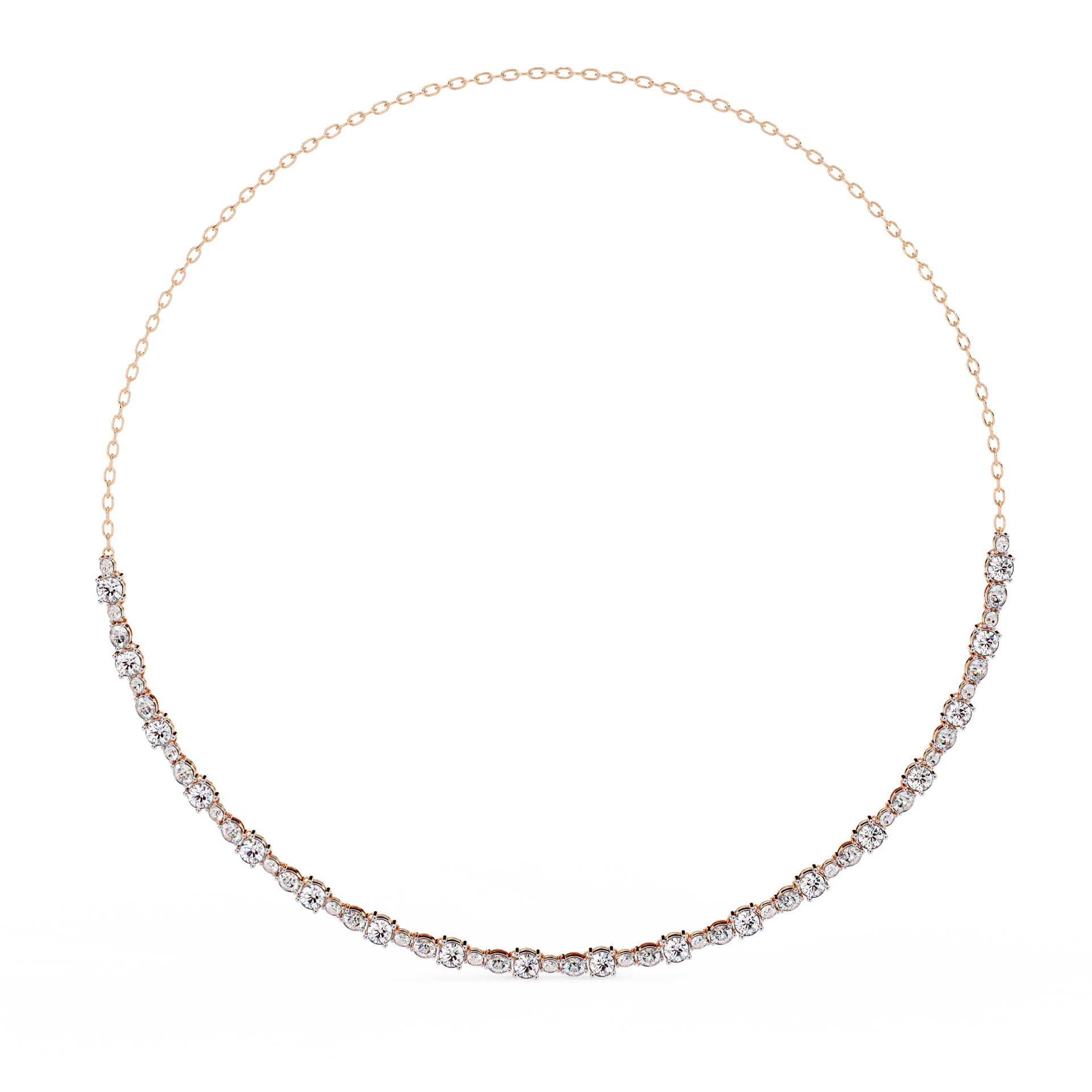 Oval-Cut Lab-grown Diamond Necklace in 10K White Gold