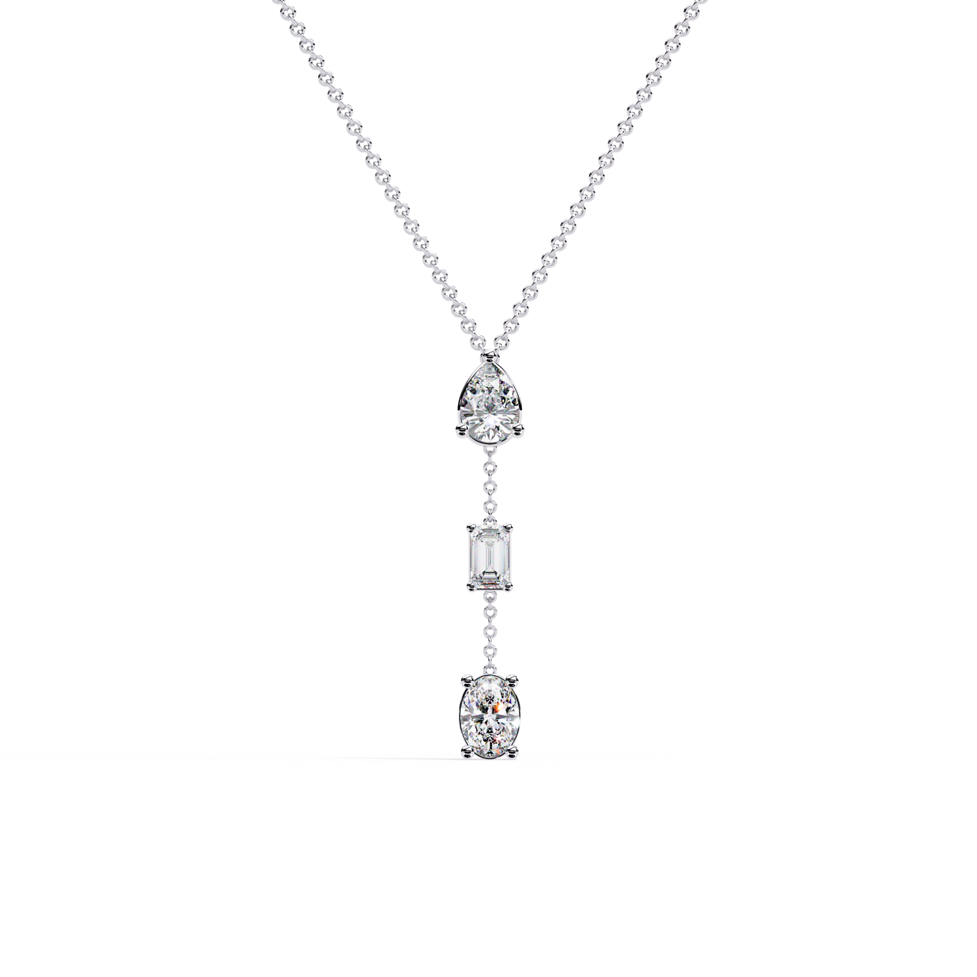 Oval-Cut Lab-grown Diamond Necklace in 10K White Gold