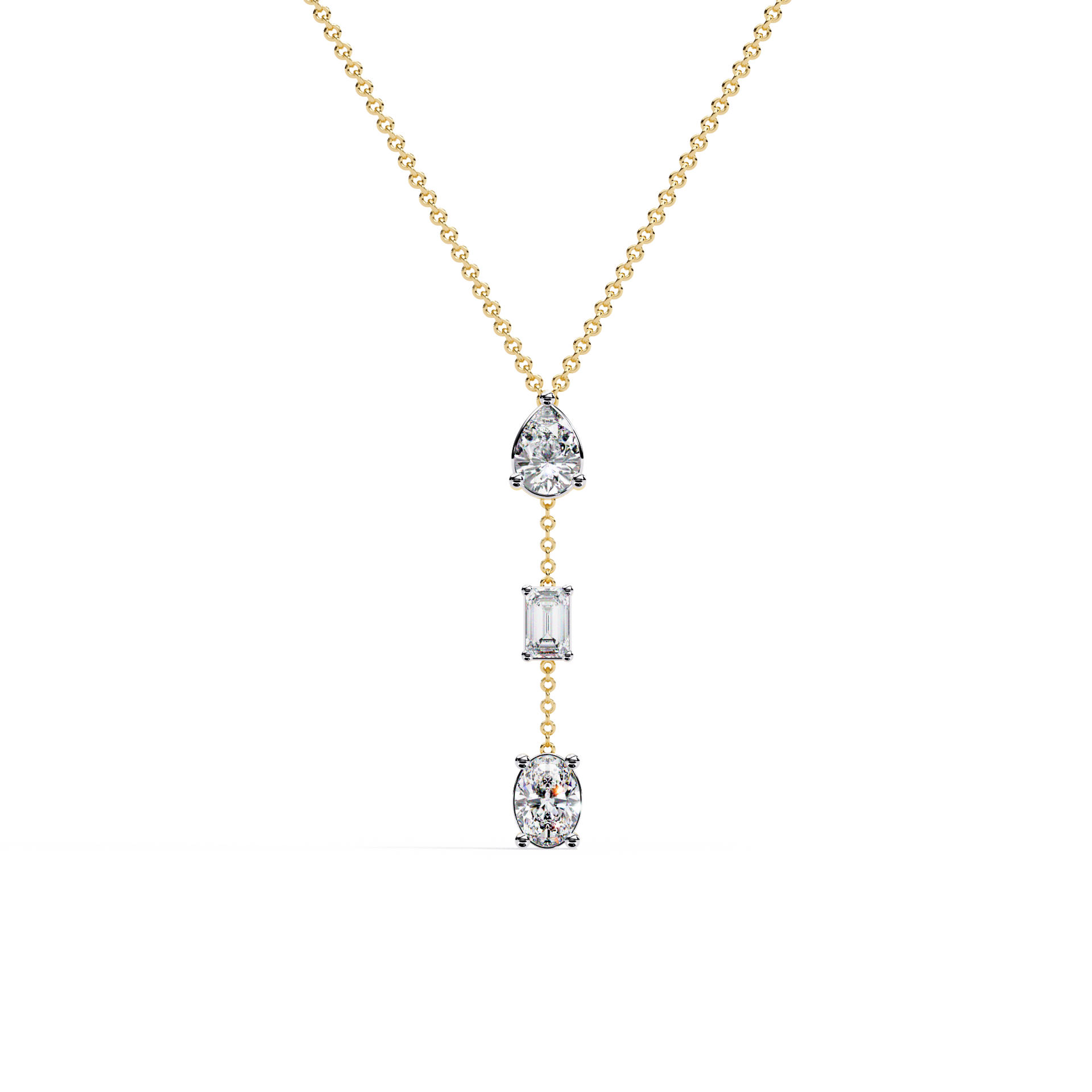 Oval-Cut Lab-grown Diamond Necklace in 10K White Gold