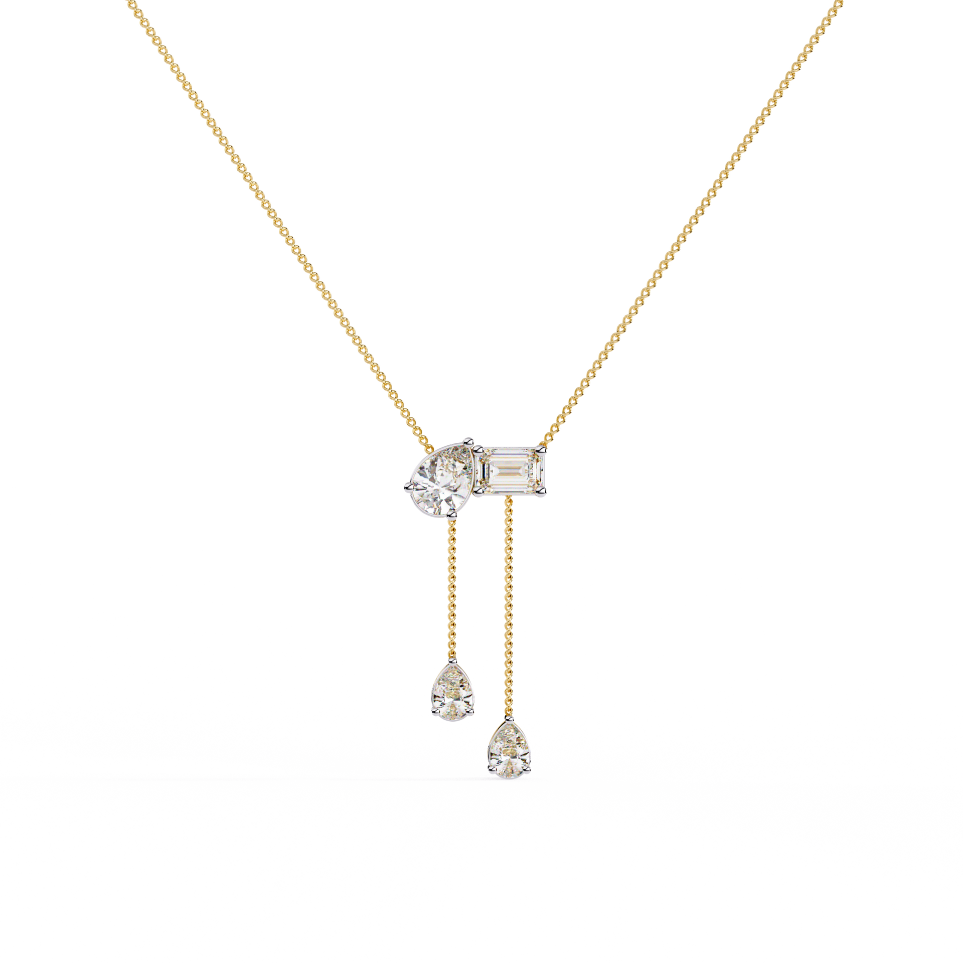 Pear-Cut Lab-grown Diamond Necklace in 10K White Gold