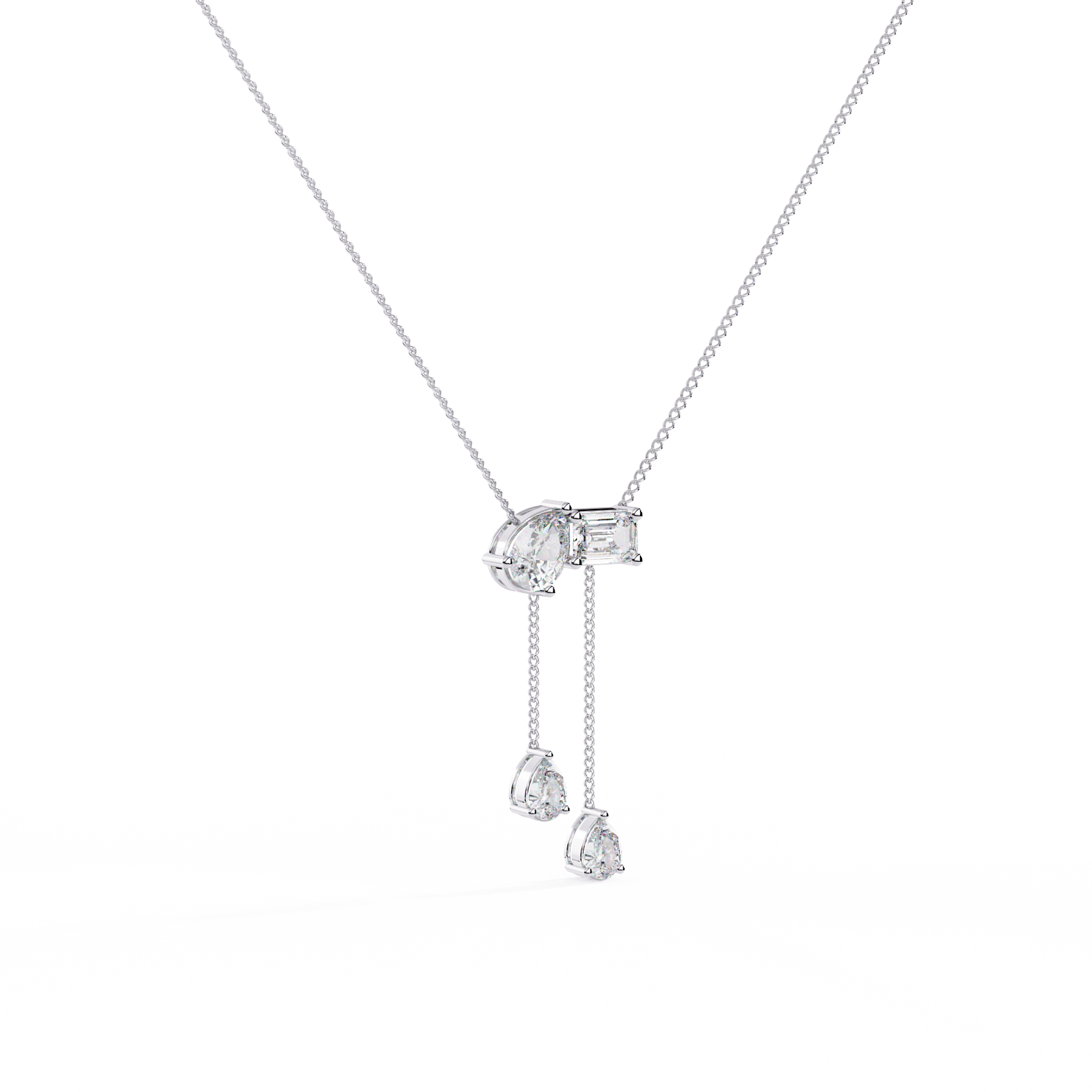 Pear-Cut Lab-grown Diamond Necklace in 10K White Gold
