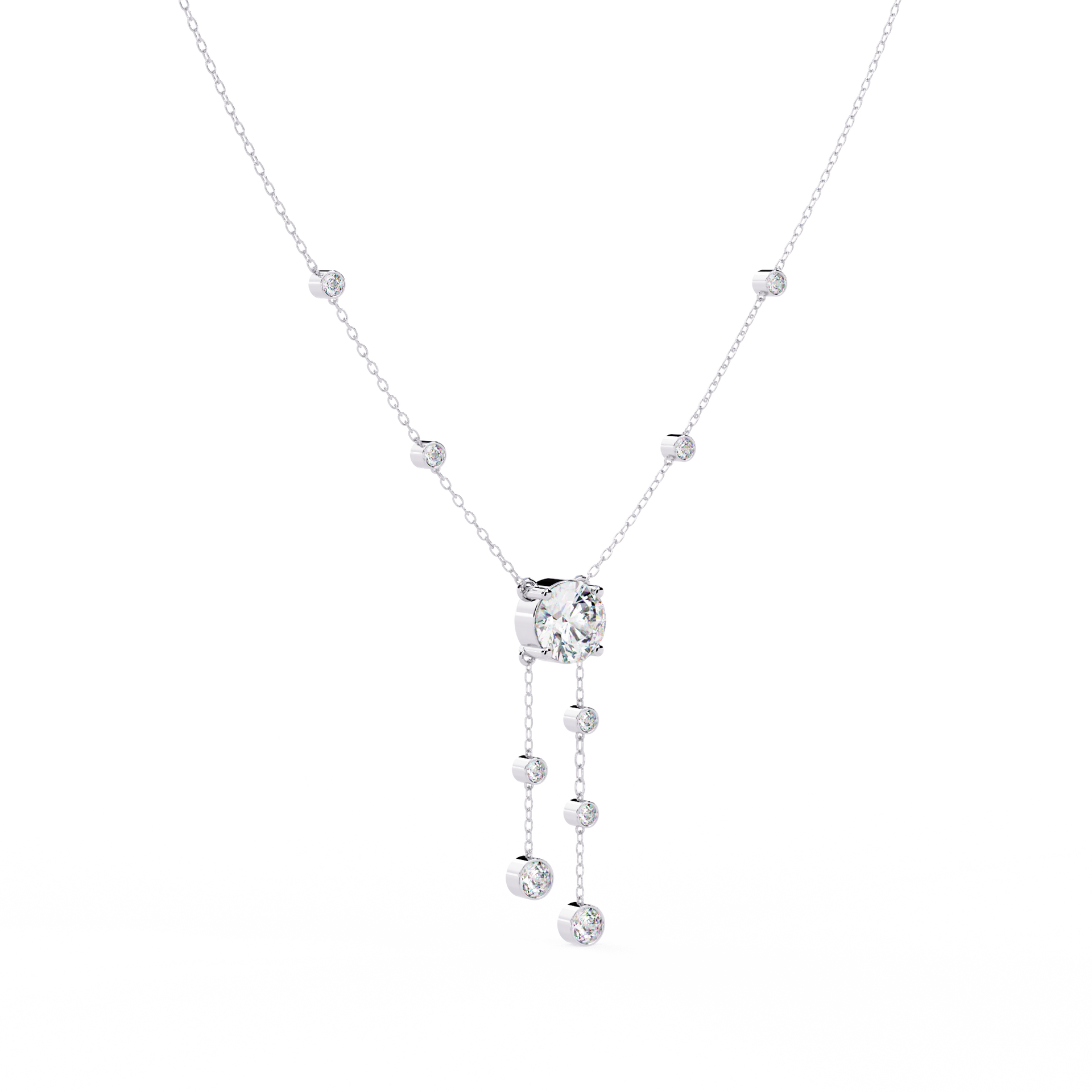 Round-Cut Lab-grown Diamond Necklace in 10K Yellow Gold